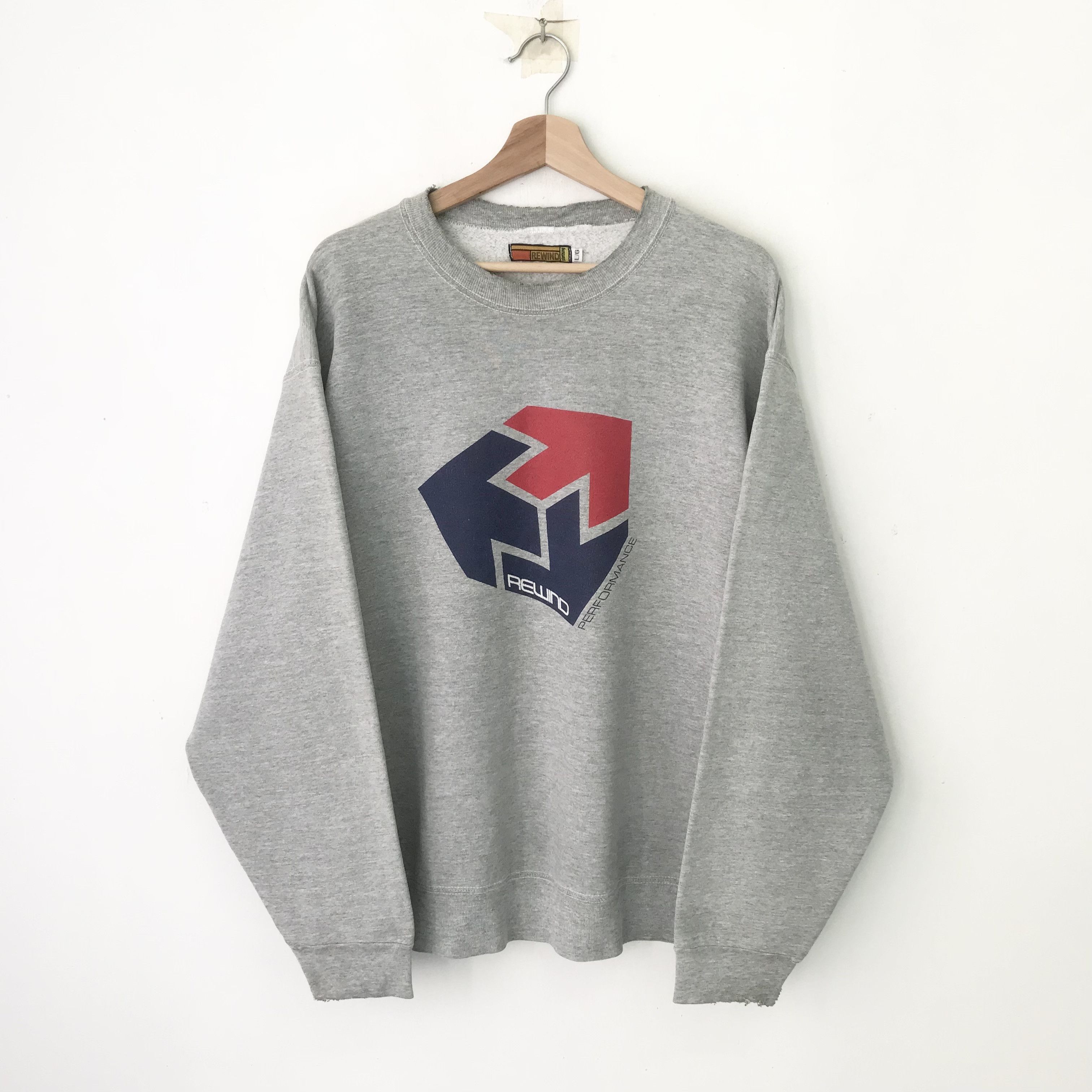 Vintage Vintage 90's Retro Rewind Graphic Grey Sweatshirt - 618 Size US L / EU 52-54 / 3 - 1 Thumbnail