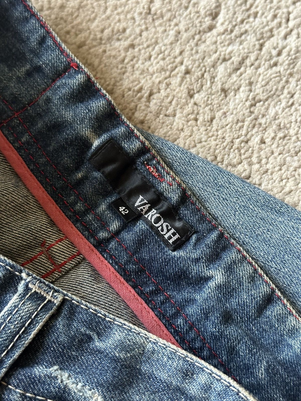 Isamu Katayama Backlash 2000s Varosh Distressed Quote Flare Jeans Size US 30 / EU 46 - 10 Thumbnail