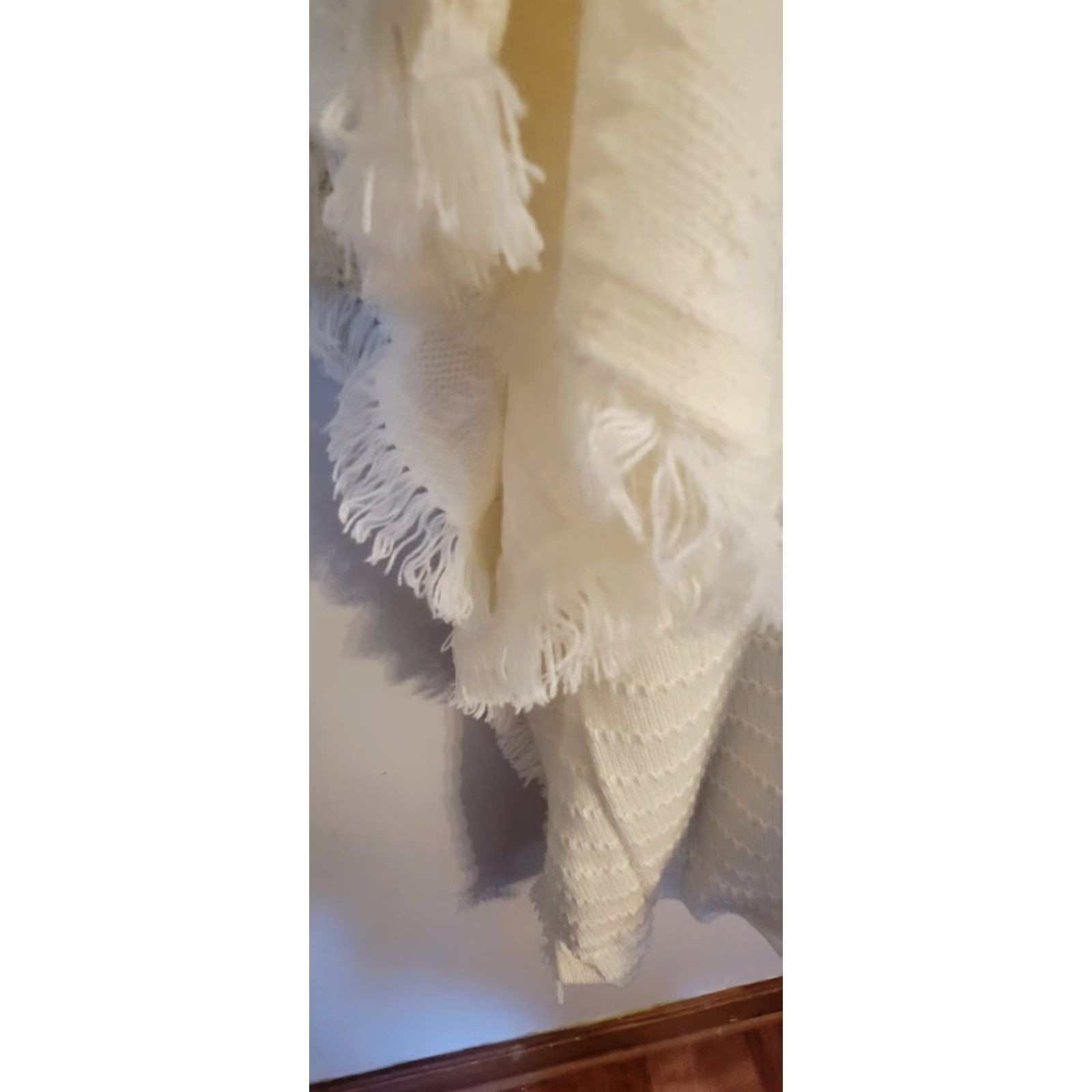Dillard's Dillards Ivory Knit Poncho Sweater OS Acrylic Pullover Knit Women's One Size Casual Size ONE SIZE - 5 Thumbnail