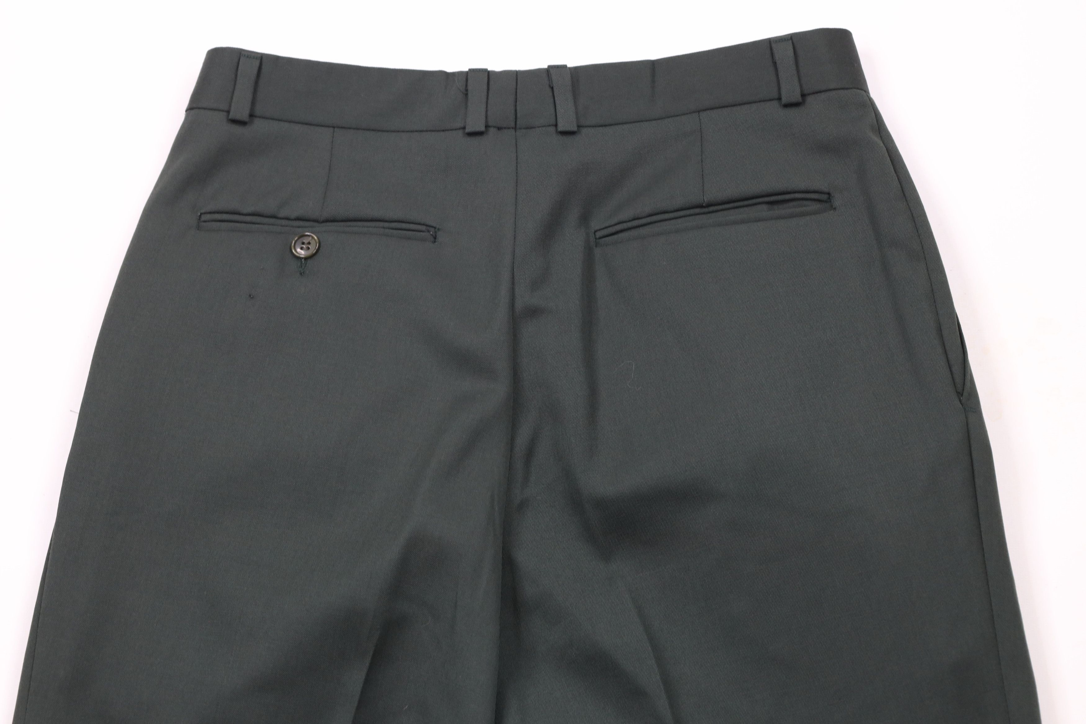 Ralph Lauren × Vintage Vintage 90s Ralph Lauren Wide Leg Chino Pants Green Wool Size US 28 / EU 44 - 9 Thumbnail