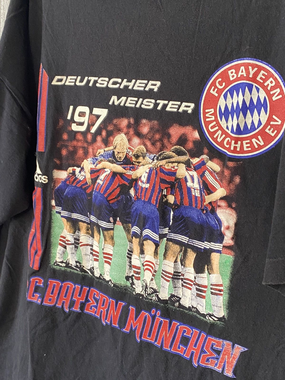 Adidas Vintage Bayern Munich Fc Adidas 1997 Double-sides Tshirt Size US XL / EU 56 / 4 - 8 Thumbnail