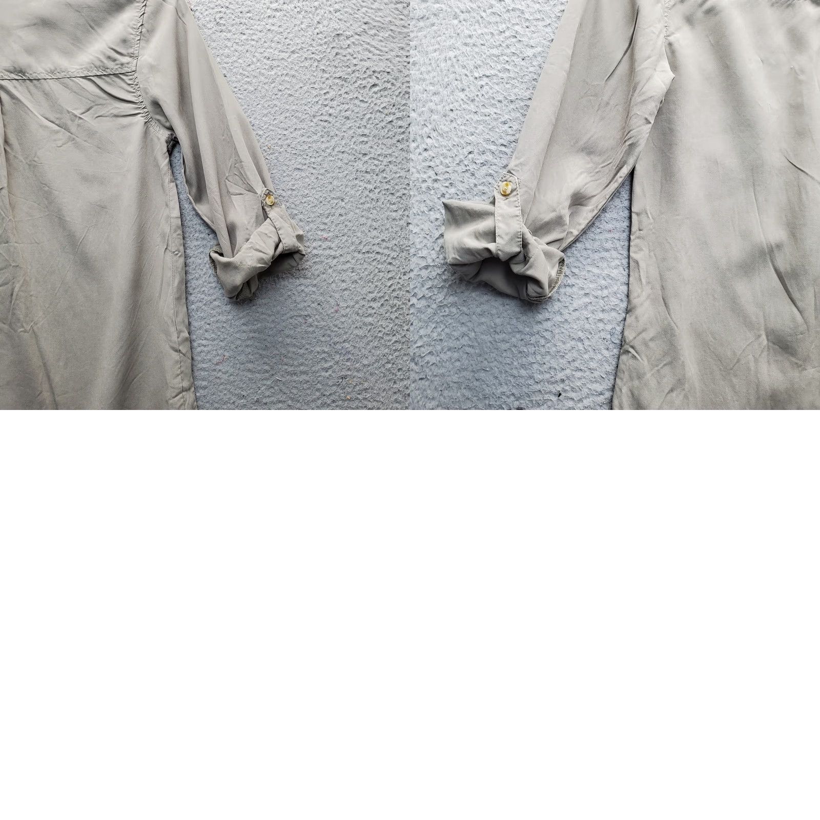 Vintage Thread & Supply Shirt Dress Women's S Gray Lyocell Roll Tab Sleeve Button Front Size S / US 4 / IT 40 - 9 Thumbnail