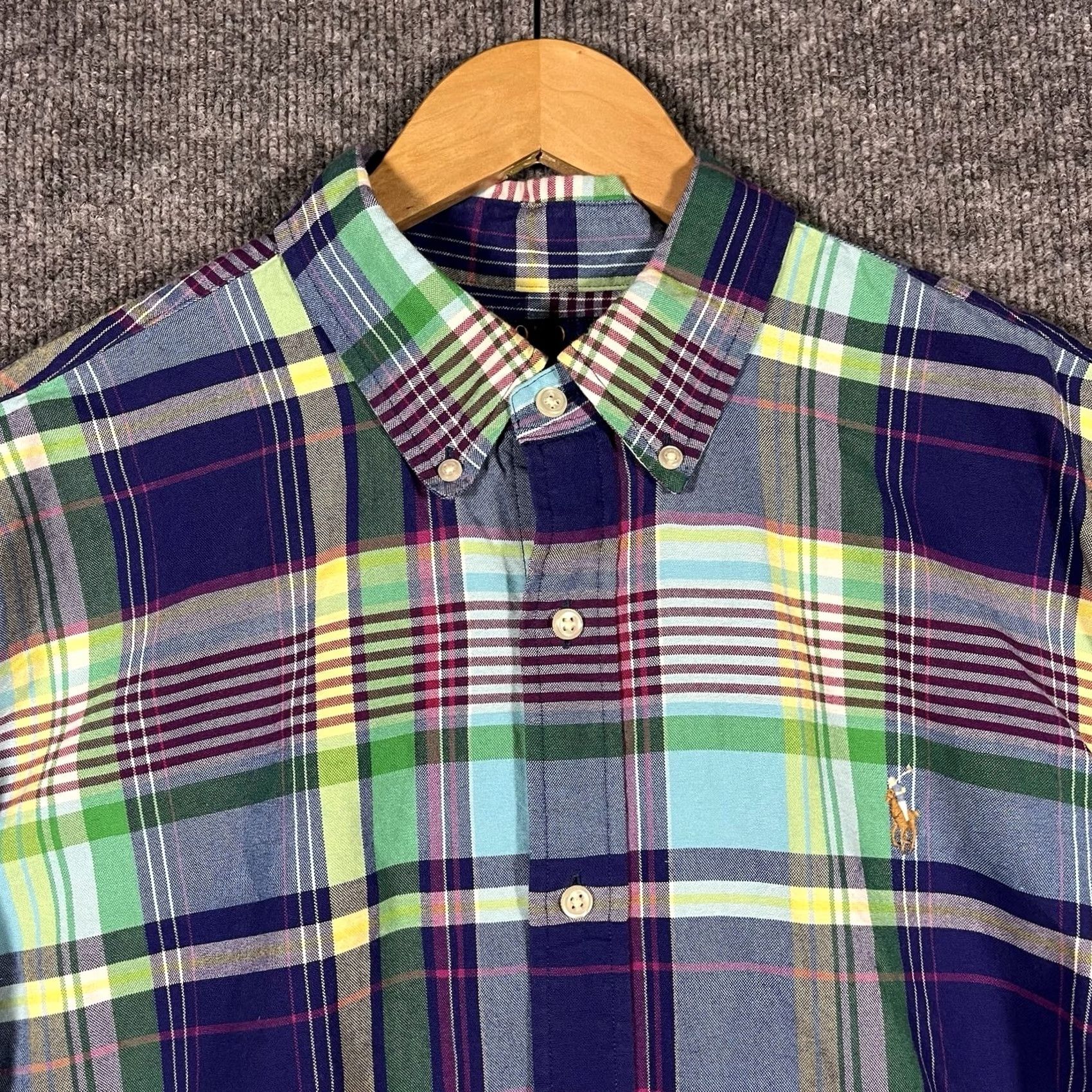 Polo Ralph Lauren Polo Ralph Lauren Plaid Shirt Mens XL Blue Green Long Sleeve Casual Button Pony Shirt Size US XL / EU 56 / 4 - 2 Thumbnail