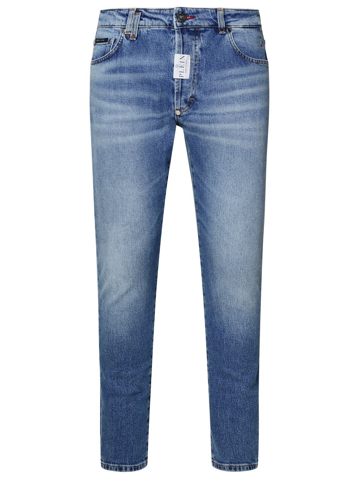 image of Philipp Plein Light Blue Cotton Jeans, Men's (Size 34)