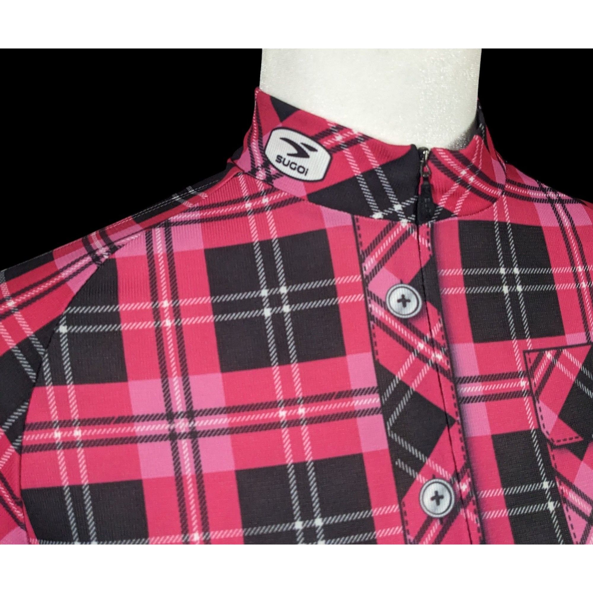 Other Sugoi Lumber Jane Pink And Black Plaid Cycling Jersey With P Size S / US 4 / IT 40 - 4 Thumbnail
