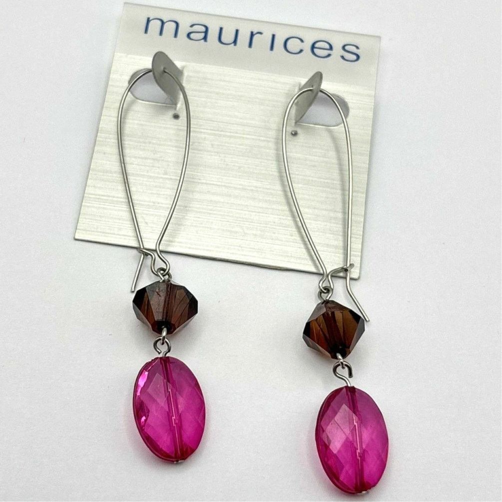Maurice Lacroix Purple & Brown Maurices Drop Earrings Size ONE SIZE - 2 Thumbnail