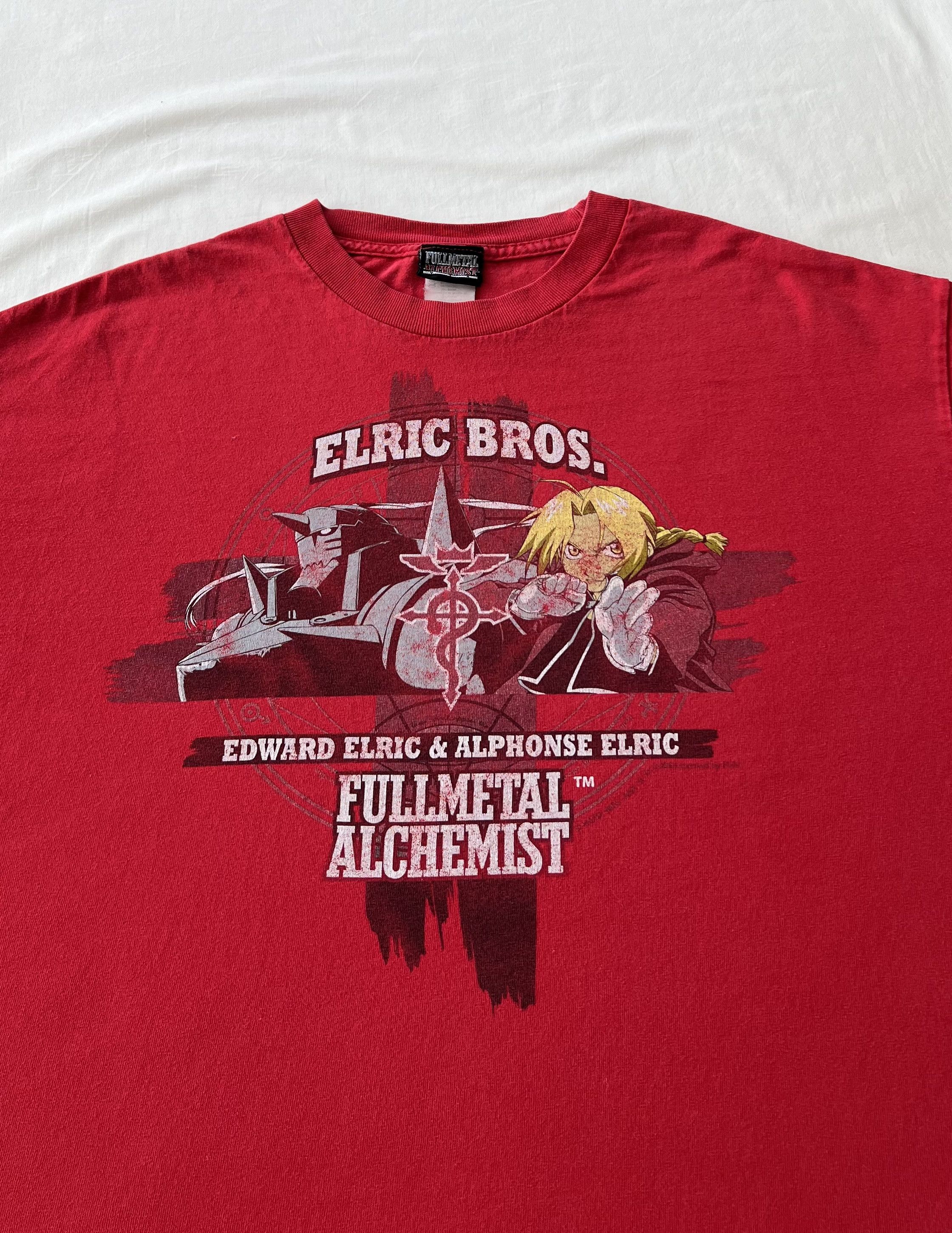 Anime Vintage 2004 Fullmetal Alchemist Anime Manga Red T-shirt Size US XL / EU 56 / 4 - 3 Thumbnail