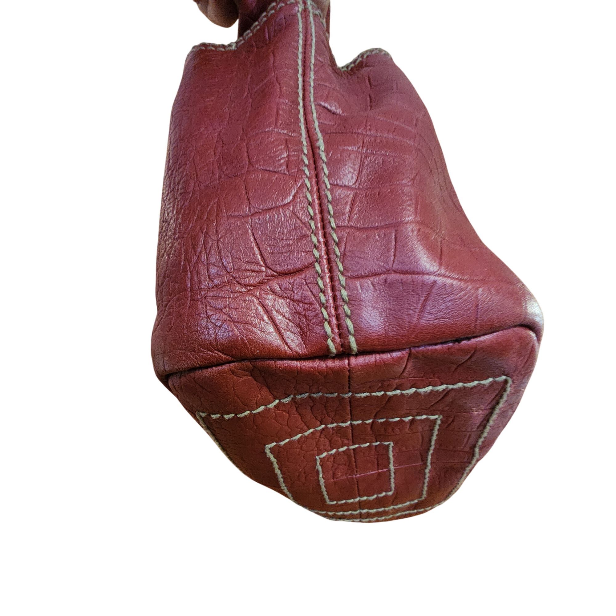 L.L. Bean Tignanello Bucket Tote Shoulder Bag Reptile print Red Size ONE SIZE - 4 Thumbnail