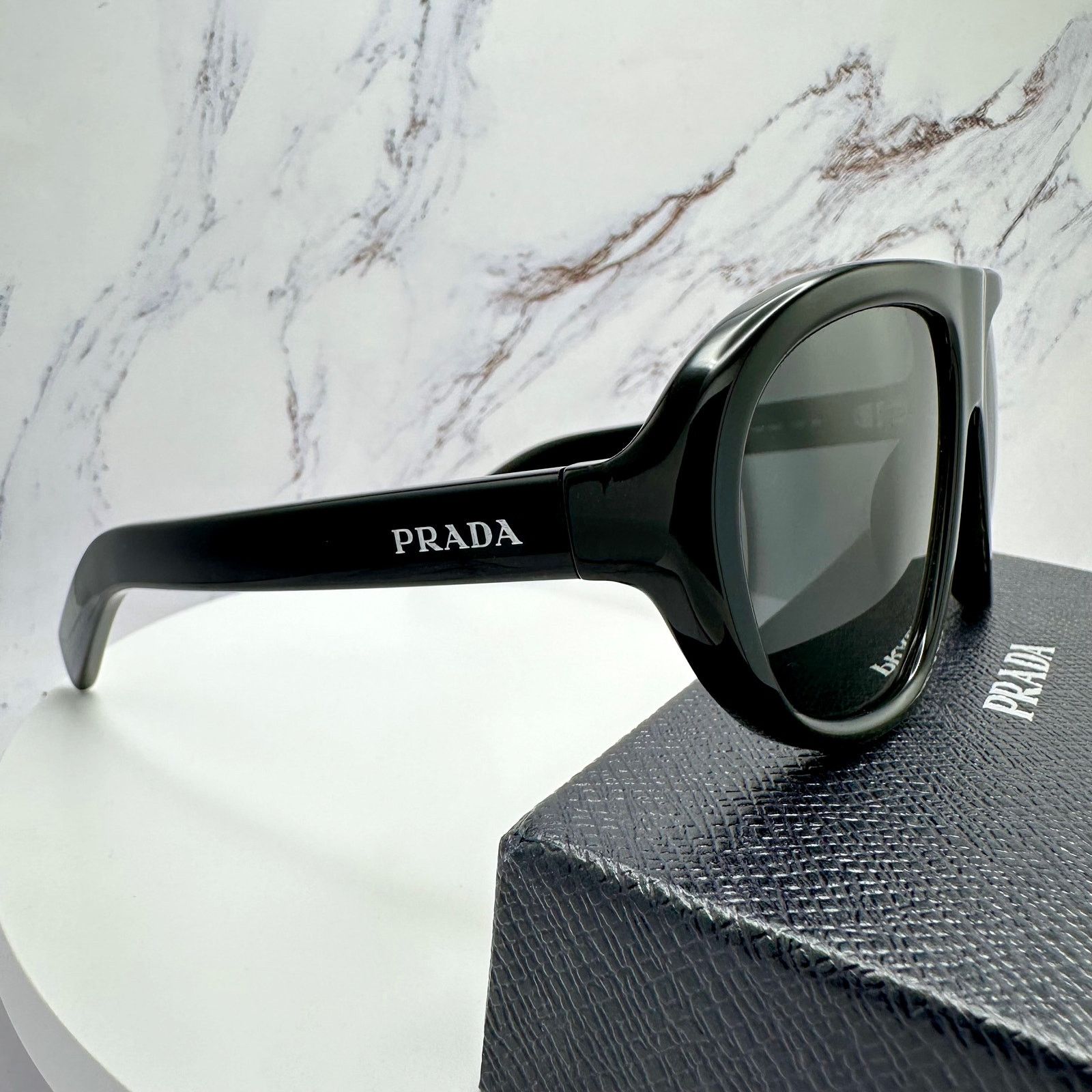 Prada New PRADA Sunglasses Black 2025 Collection Aviator Shield Size ONE SIZE - 13 Thumbnail