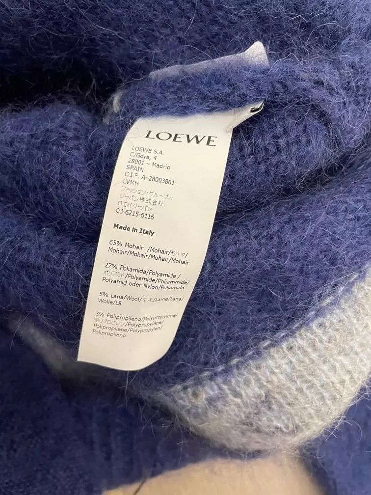 Loewe loewe Blue polar bear snowflake striped mohair sweater card Size US S / EU 44-46 / 1 - 5 Thumbnail