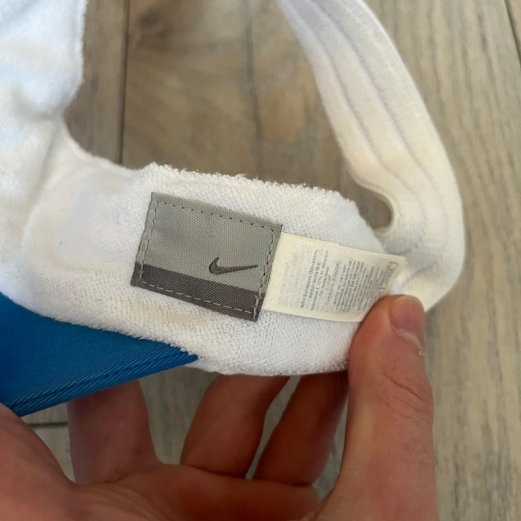 Nike Nike 2000's Blue & White Tennis Visor Size ONE SIZE - 4 Thumbnail