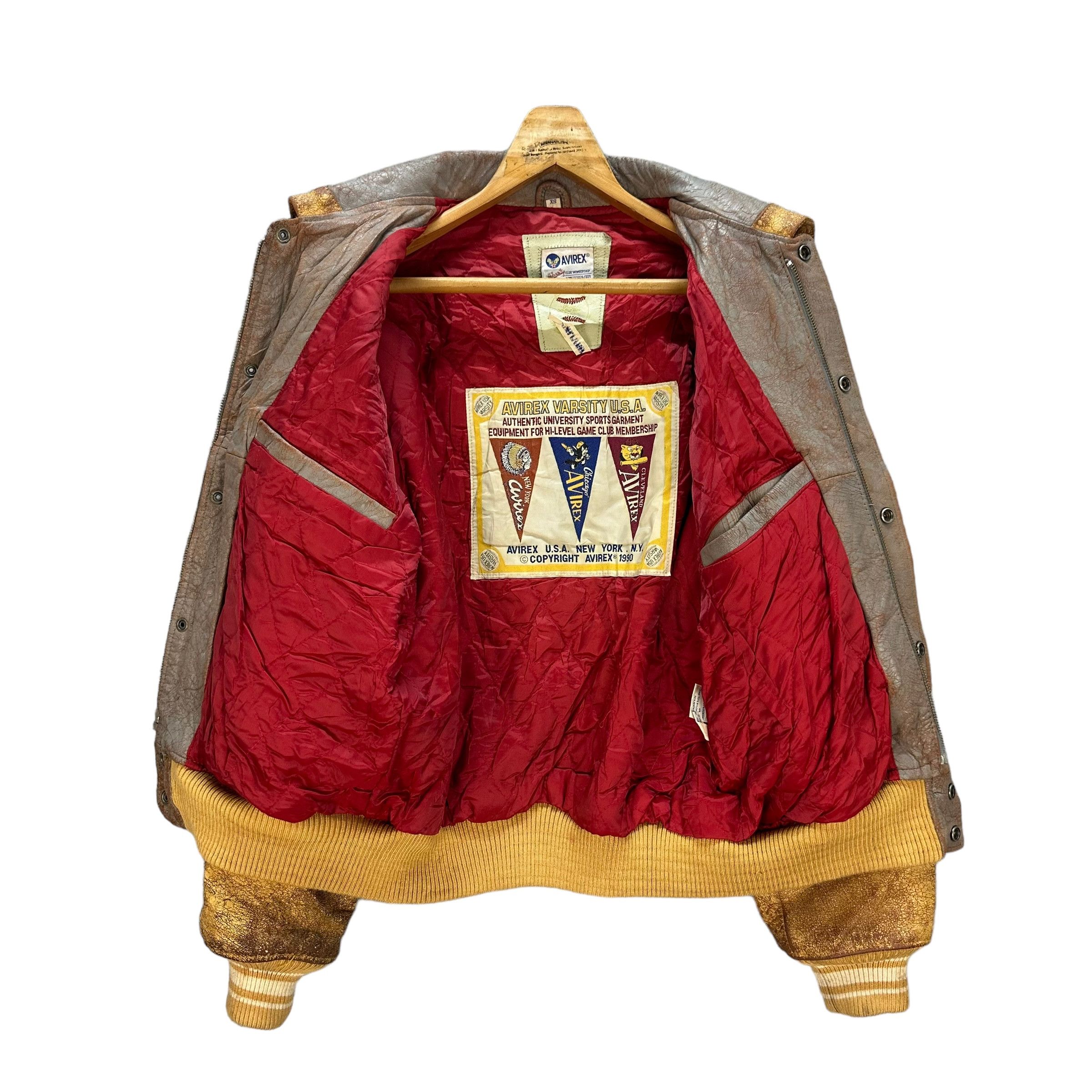 Avirex NEW YORK AVIREX VARSITY USA BIG LOGO LEATHER JACKET #8916 Size US XS / EU 42 / 0 - 14 Thumbnail
