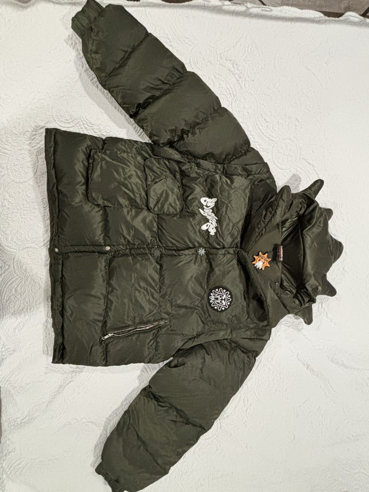 Glocler Flare Collar Puffer Jacket (Olive)