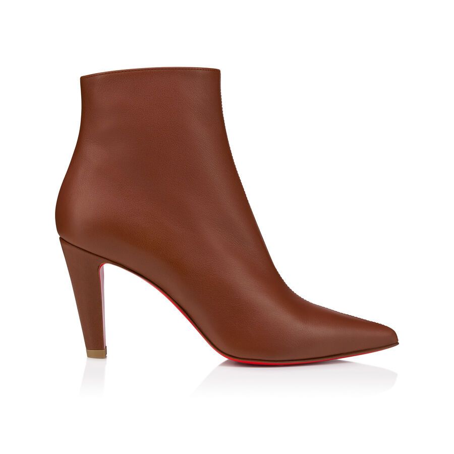 Christian Louboutin Vibella Booty 85 Brown Calf Leather Pointed Heel Bootie 37 Size US 7 / IT 37 - 5 Thumbnail