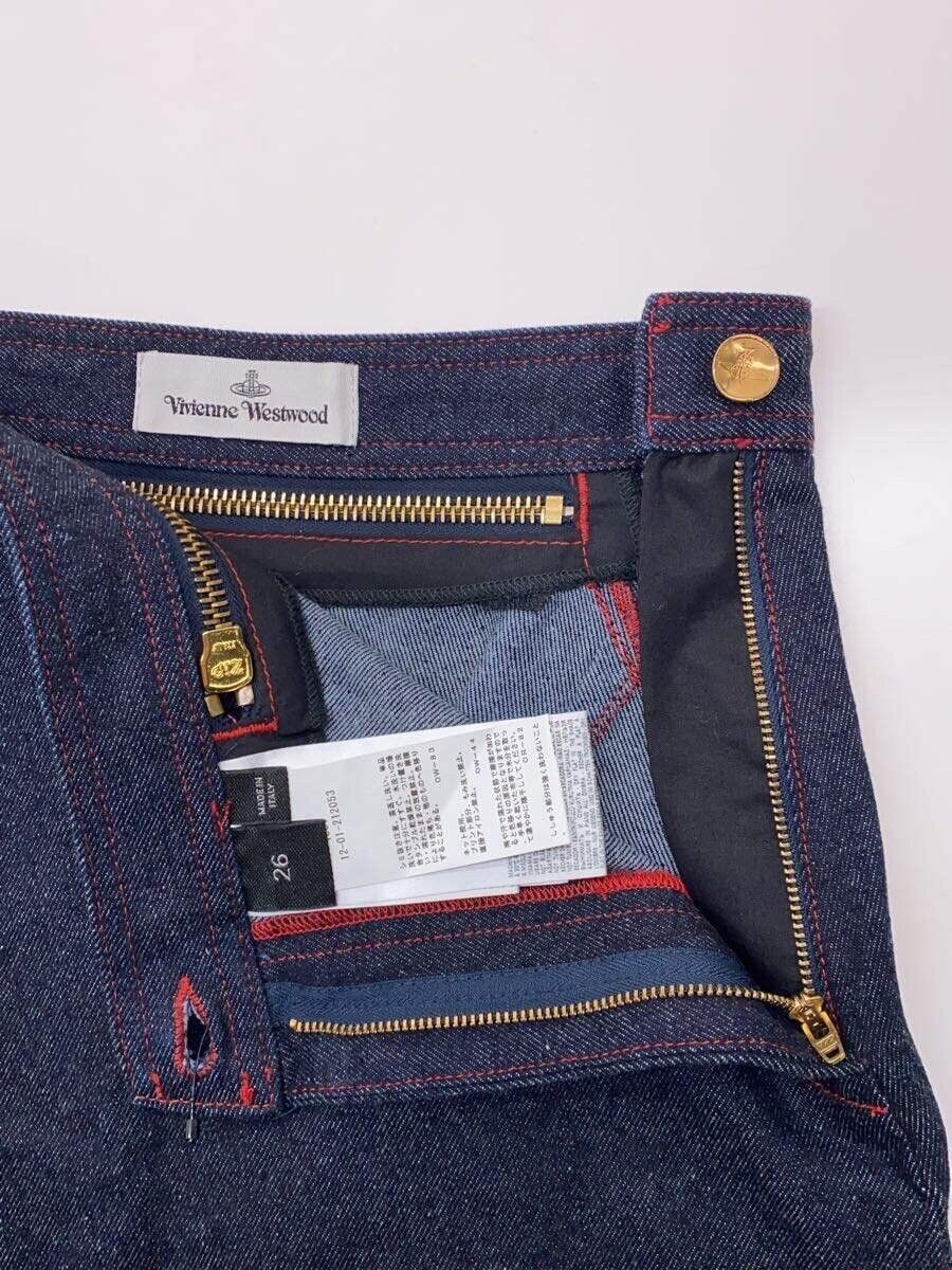 Vivienne Westwood Zip Embroidered Orb Asymmetrical Denim Skirt Size 26" / US 2 / IT 38 - 3 Thumbnail