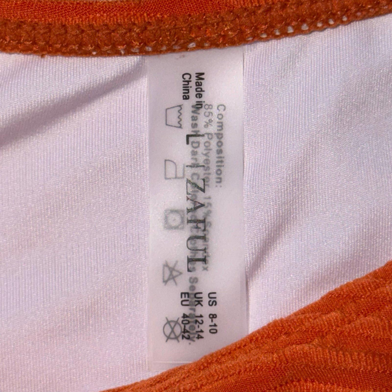 Other Zaful Large Orange Textured Bikini Set NWT Size ONE SIZE - 4 Thumbnail