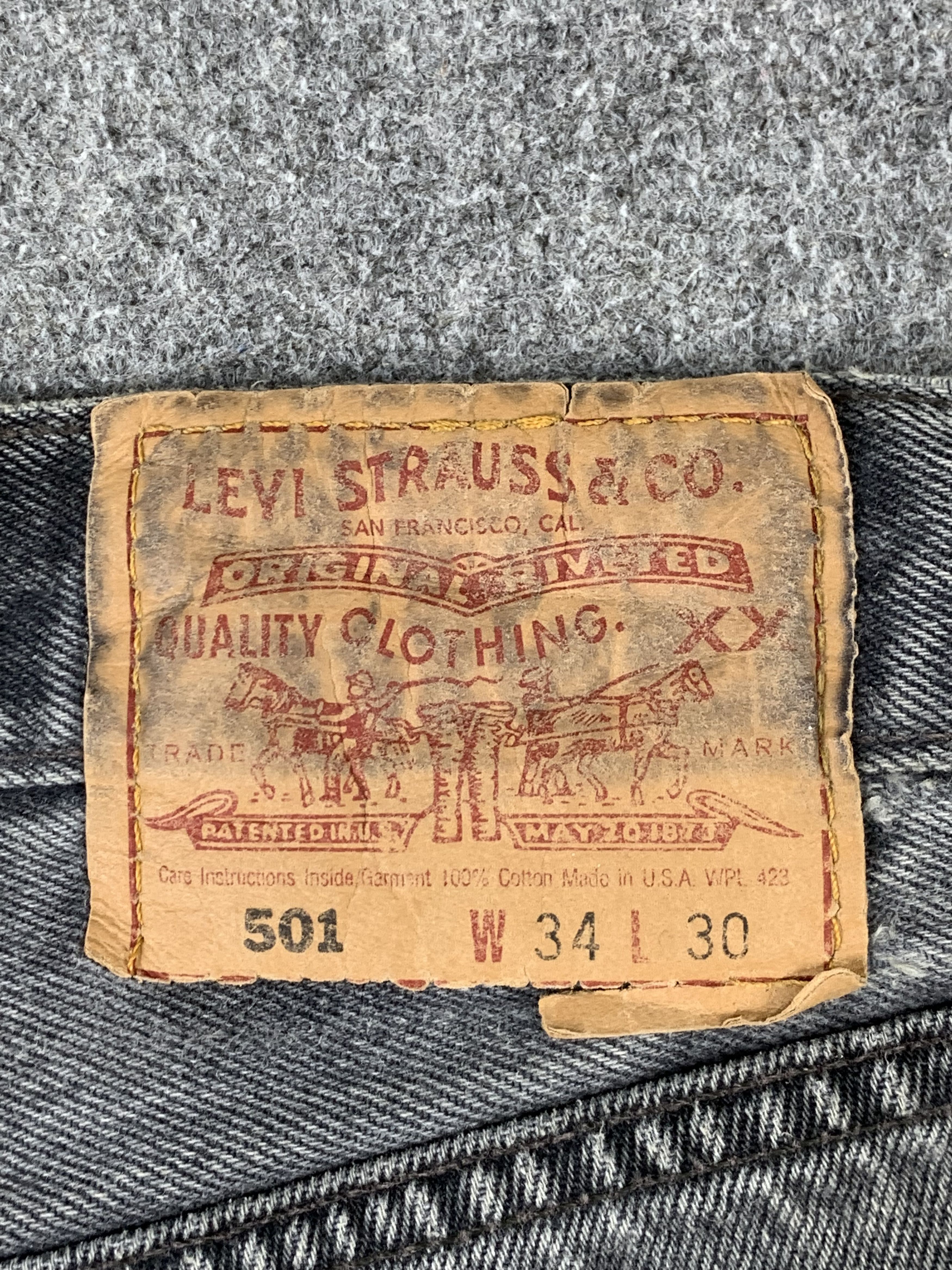 Levi's Vintage Levis 501 Faded Black Jeans DP1961 Size US 32 / EU 48 - 5 Thumbnail