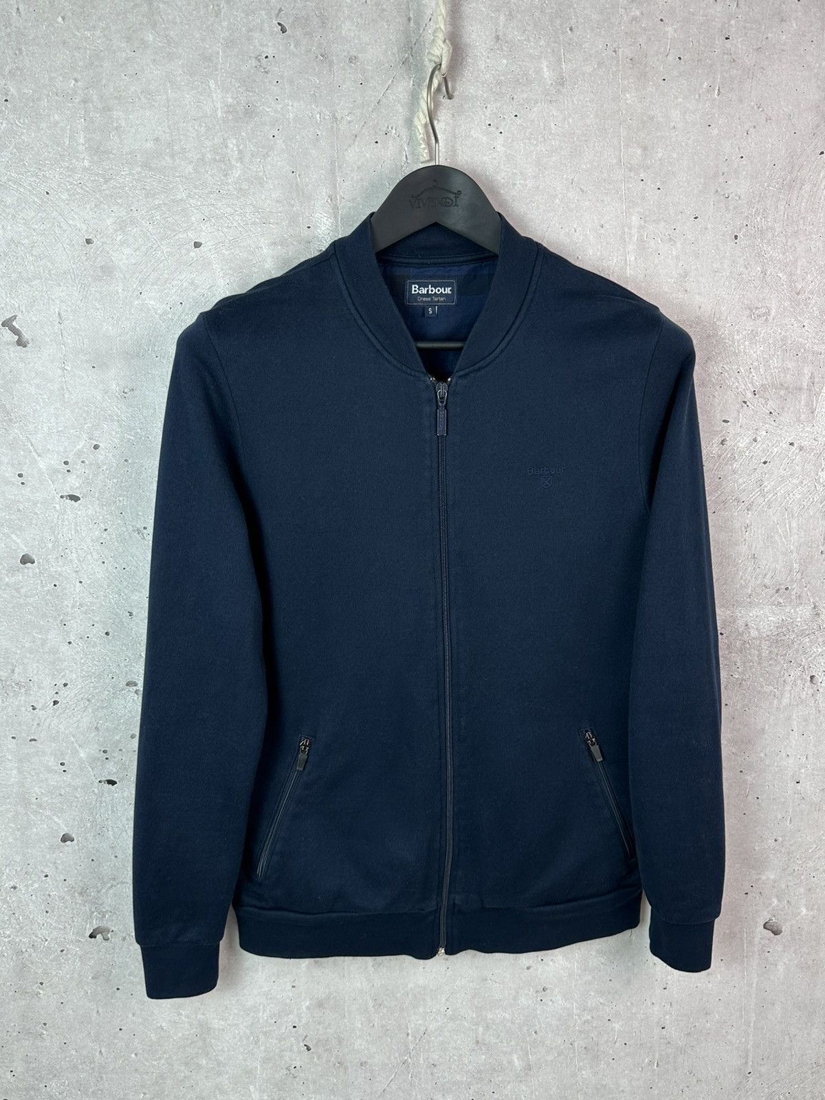 Barbour Barbour Navy Cotton Logo Zip Long Sleeve Men’s Bomber-Jumper Size US S / EU 44-46 / 1 - 2 Thumbnail