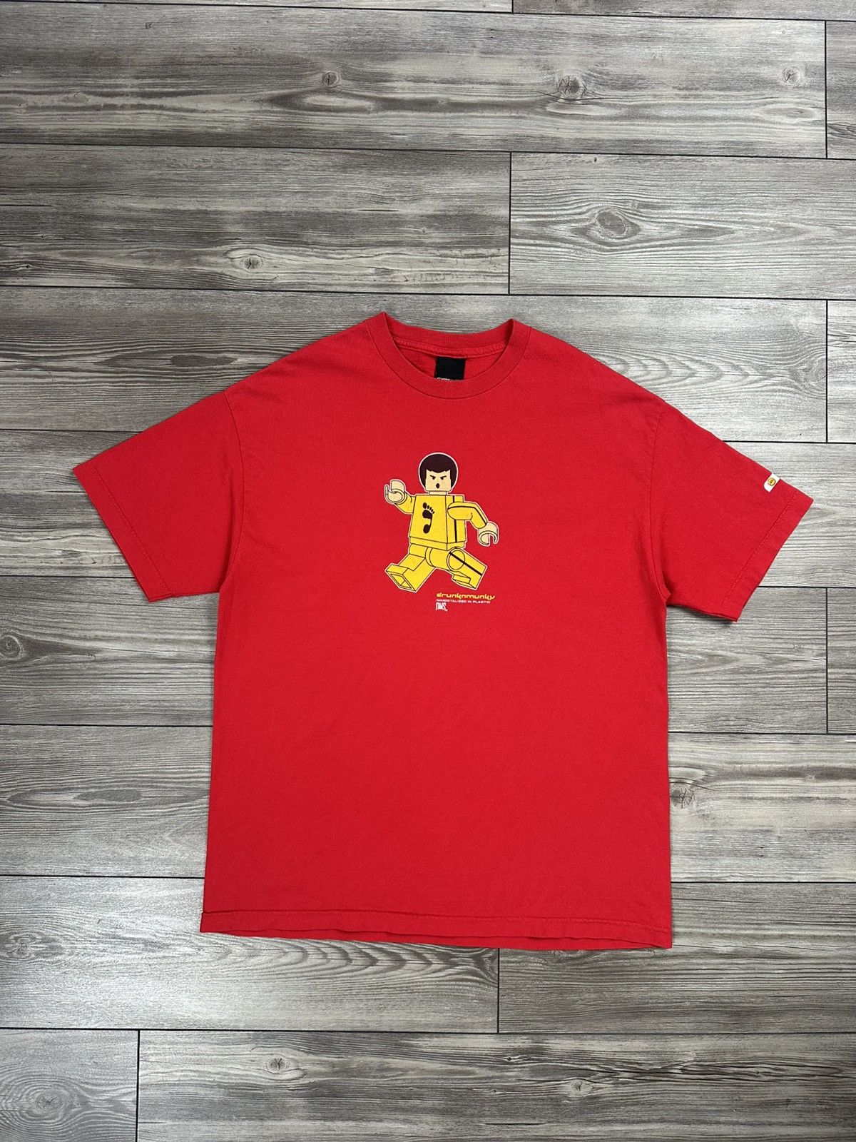 DrunknMunky Rare Vintage Y2K Drunknmunky Bruce Lee Lego T Shirt Size US XL / EU 56 / 4 - 1 Thumbnail