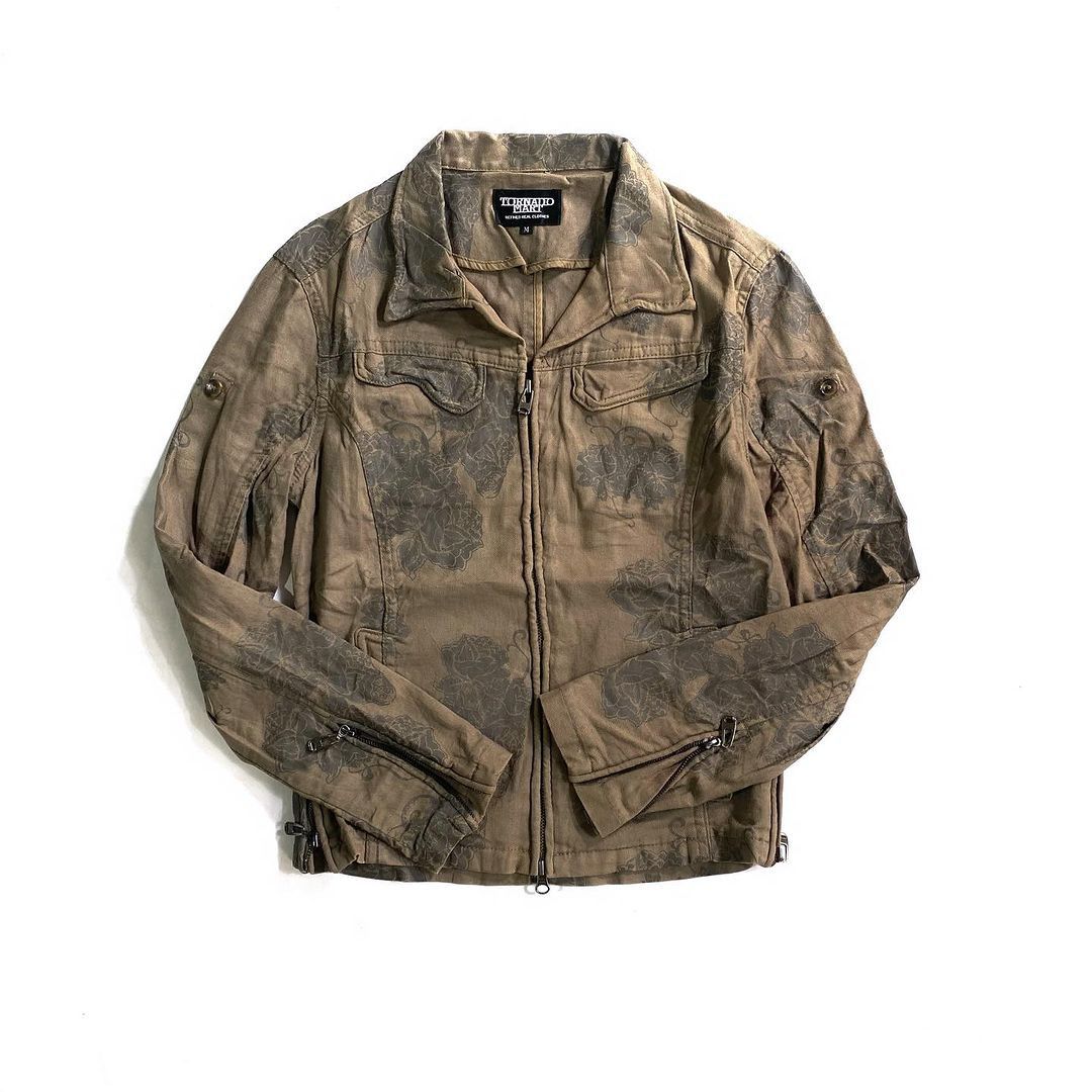 image of Tornado Mart Floral Jacket in Brown, Men's (Size Medium)