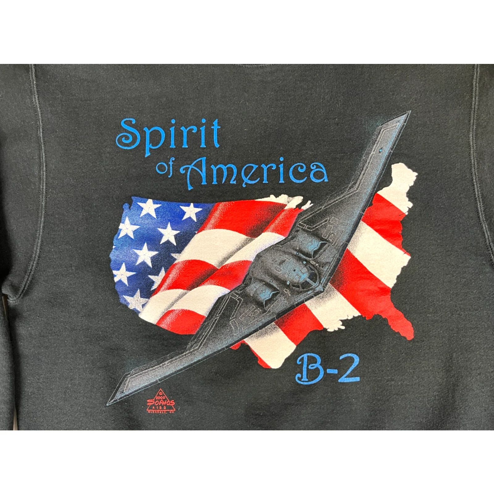 Fruit Of The Loom Men's Vintage Spirit of America B-2 Bomber Crewneck Sweatshirt Sz M Shirt Mens Size US M / EU 48-50 / 2 - 4 Thumbnail