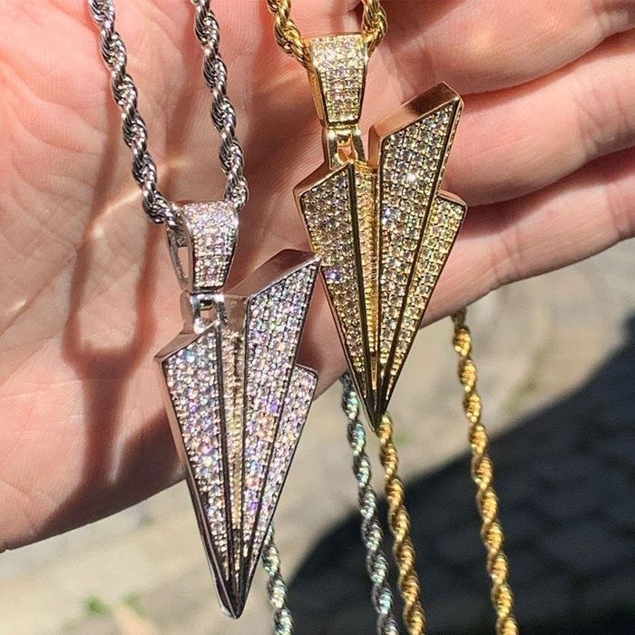 Cuban Link Chain Paper Airplane Pendant Rope Chain Cuban Chain Figaro