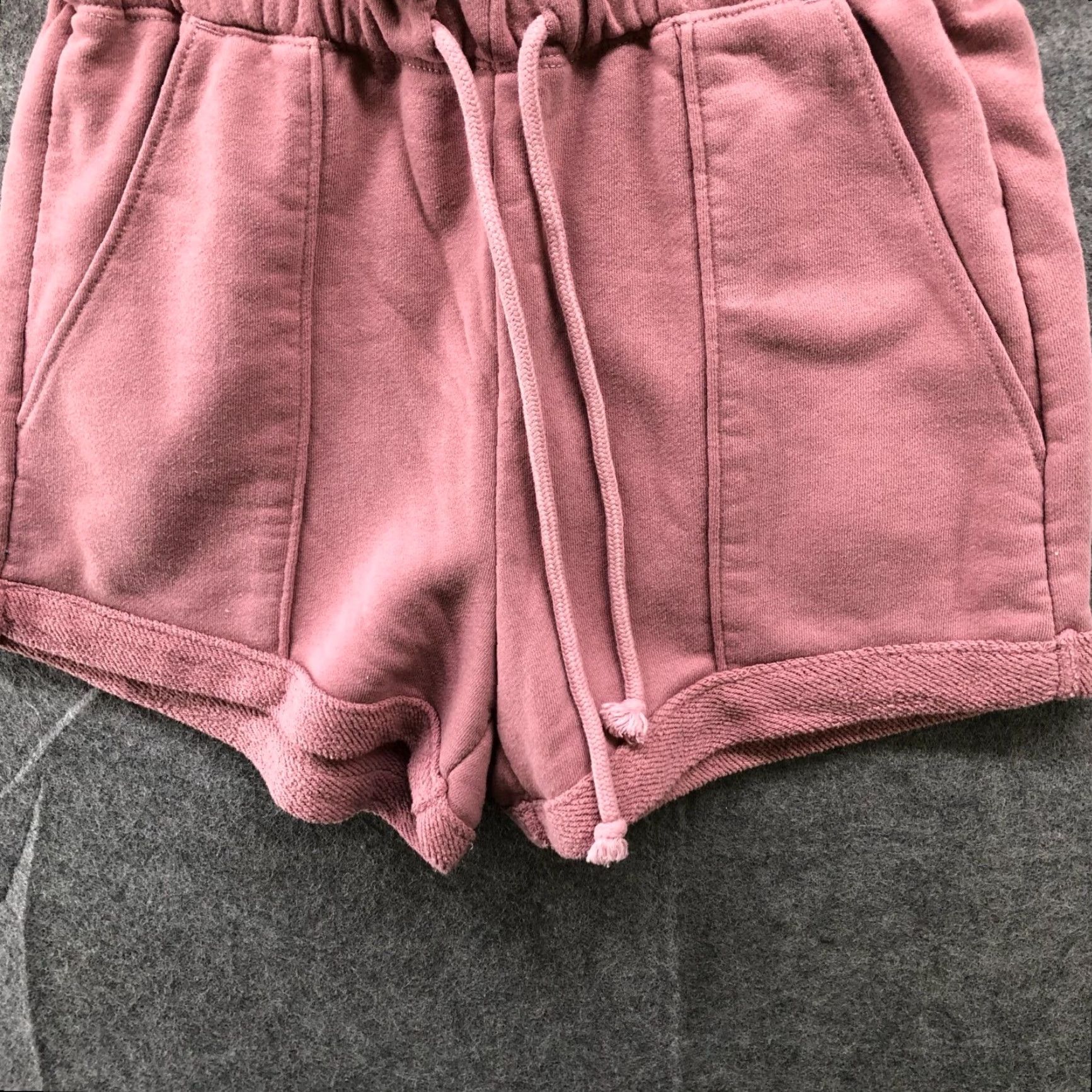 Abercrombie & Fitch Abercrombie & Fitch Pink Sweat Shorts Womens S High Rise Drawstring Casual Summer Fleece Size 28" / US 6 / IT 42 - 4 Thumbnail