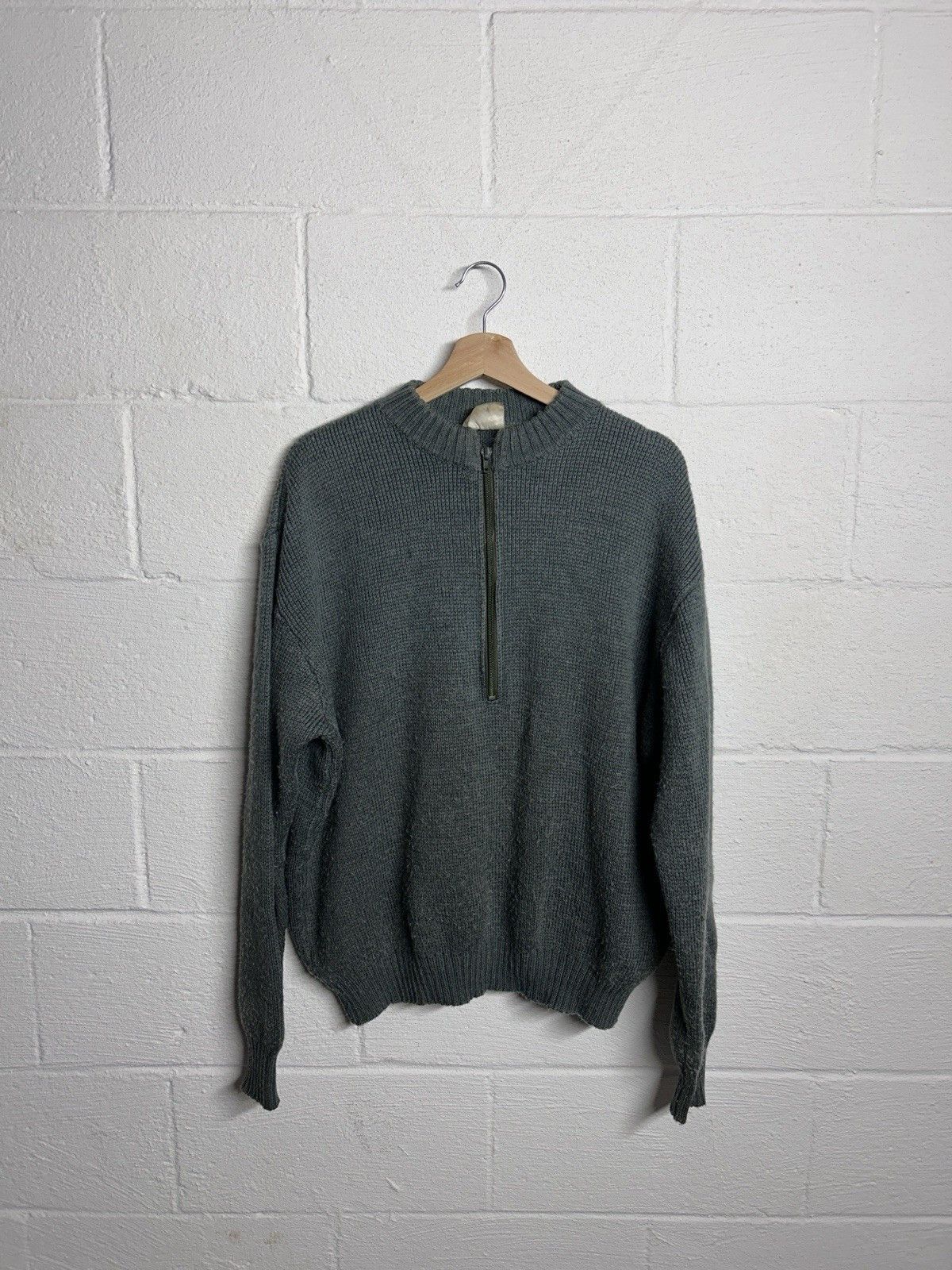 Other Vintage Swiss Military Virgin Wool Blend Sweater Half Zip Size US XL / EU 56 / 4 - 1 Thumbnail