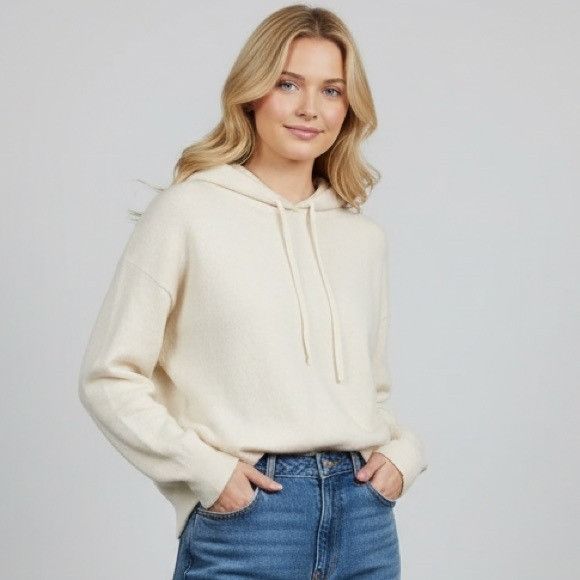 Other Straight Down Cashmere & Merino Wool Cream Hooded Sweater Size M / US 6-8 / IT 42-44 - 1 Thumbnail