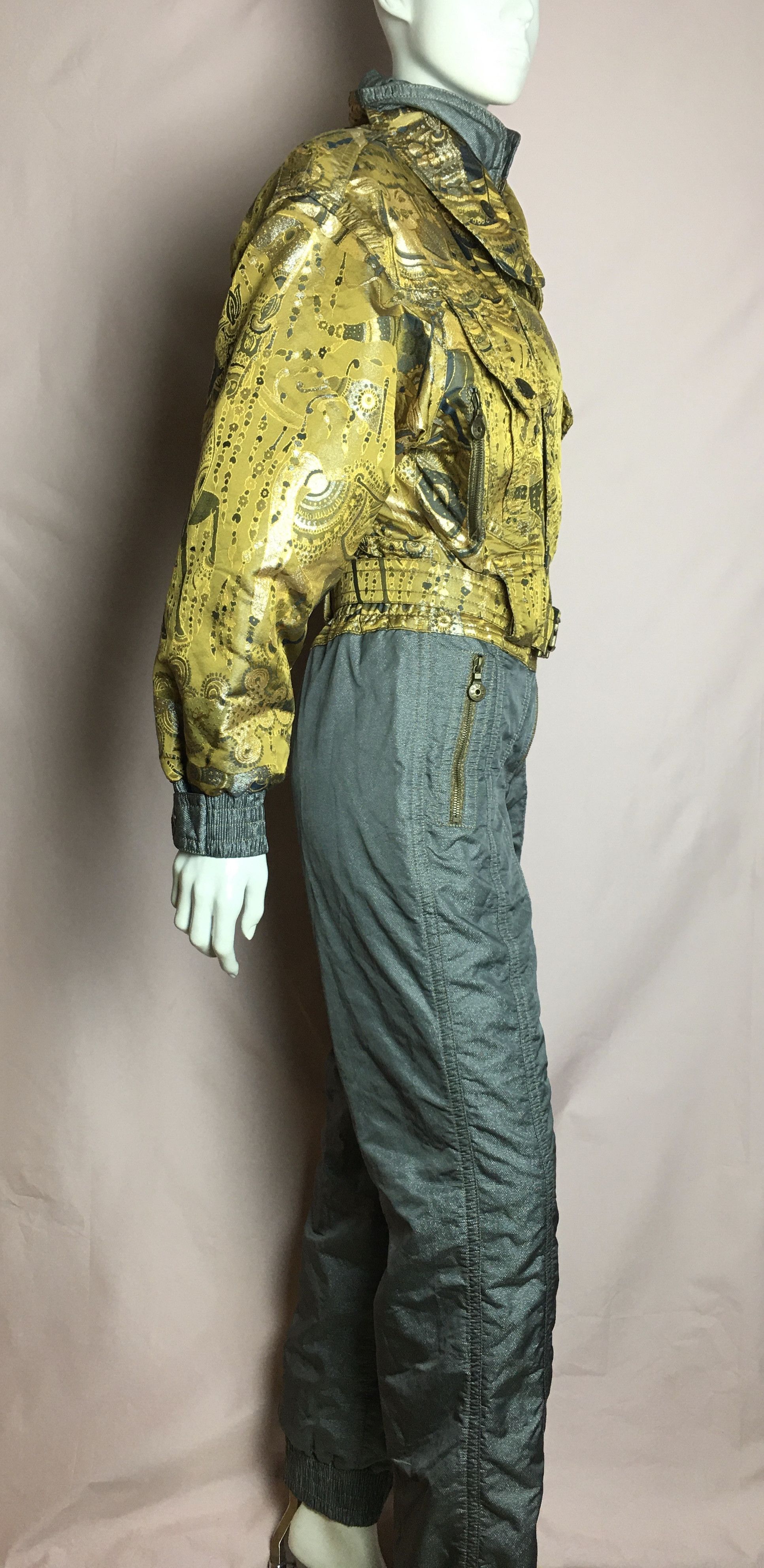 Vintage Rare 80s Vintage EMMEGI Gold One Piece Ski Suit Size 27" / US 4 / IT 40 - 7 Thumbnail