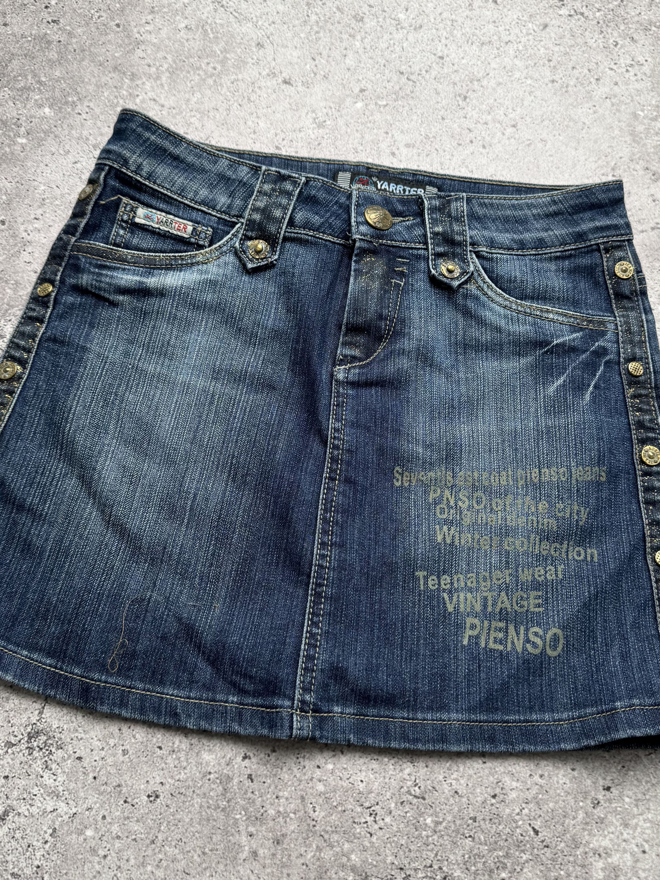Vintage Vintage Denim Mini Skirt C2(V493)(E8) Size 25" / US 0 / IT 36 - 2 Thumbnail