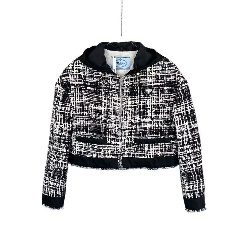 Prada Prada Black and white tweed triangle tassel jacket Size XS / US 0-2 / IT 36-38 - 1 Thumbnail
