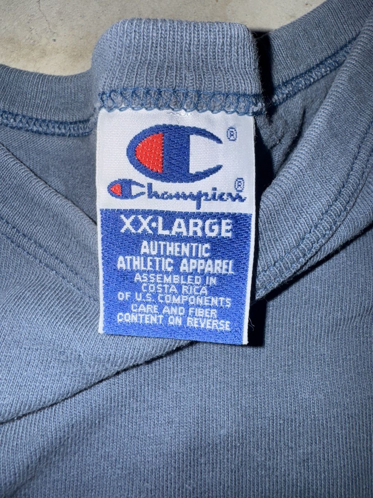 Champion Vintage 90s Champion Script Logo Tee Blue/Green Size US XXL / EU 58 / 5 - 4 Thumbnail