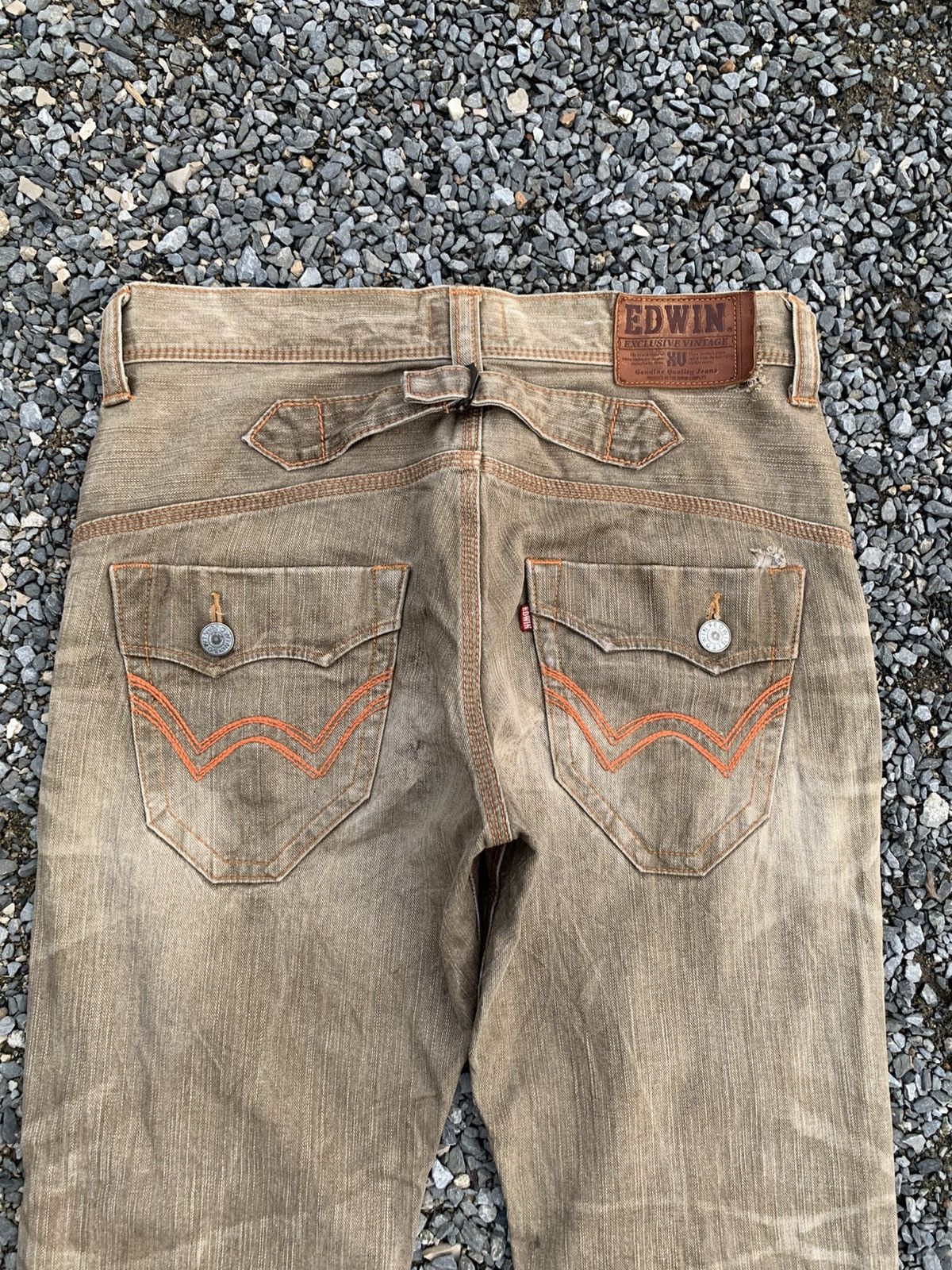 Edwin FLARE EDWIN XV BUCKLE BACK PUNK RUSTY JAPANESE DENIM Size US 33 - 7 Thumbnail