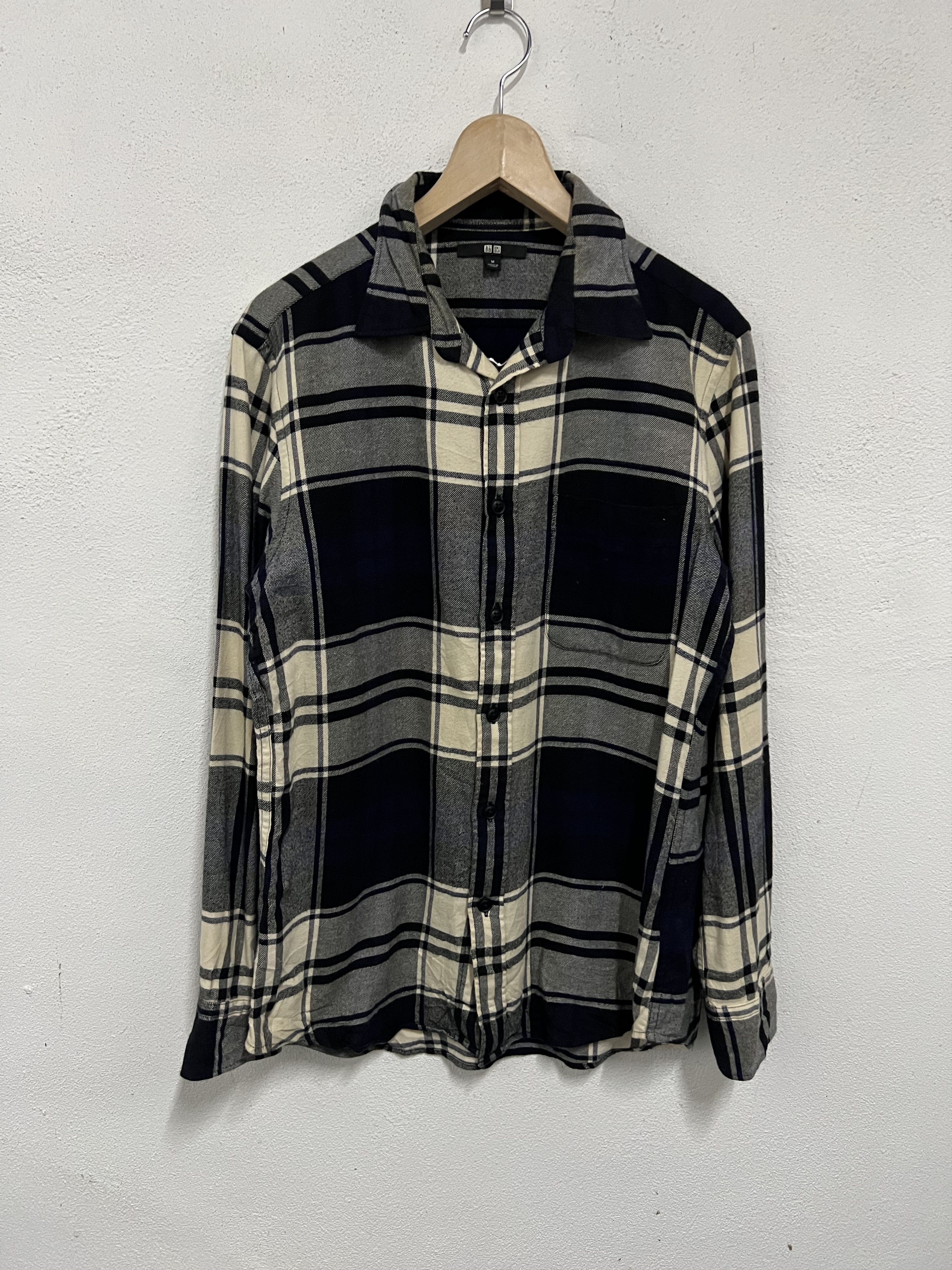 Vintage Japanese Brand Uniqlo Flannel Shirt Button Up Jacket Size US M / EU 48-50 / 2 - 2 Thumbnail