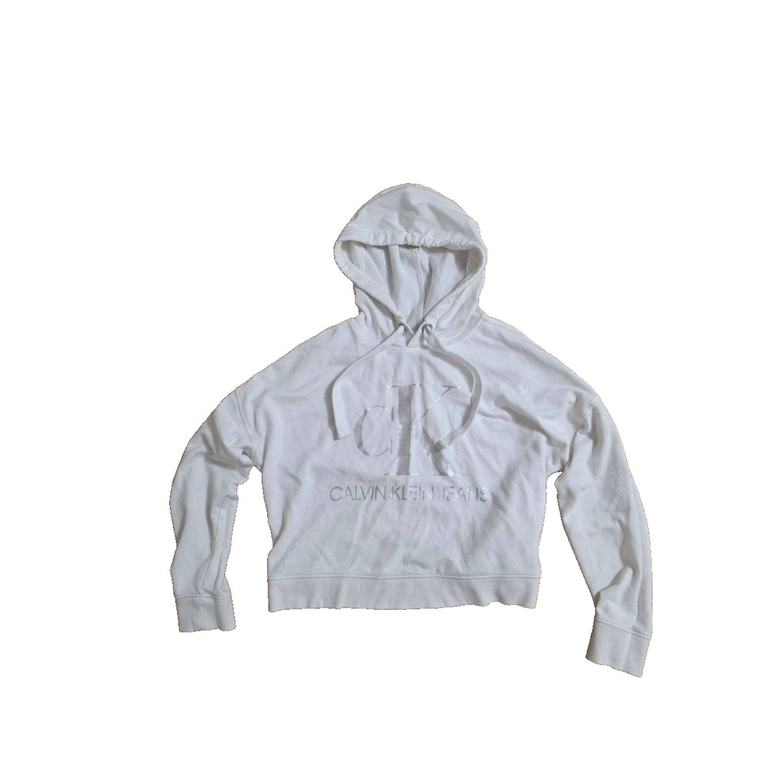 Calvin Klein Calvin Klein Crop Light-Weight Hoodie White Small A001182 Size S / US 4 / IT 40 - 4 Thumbnail