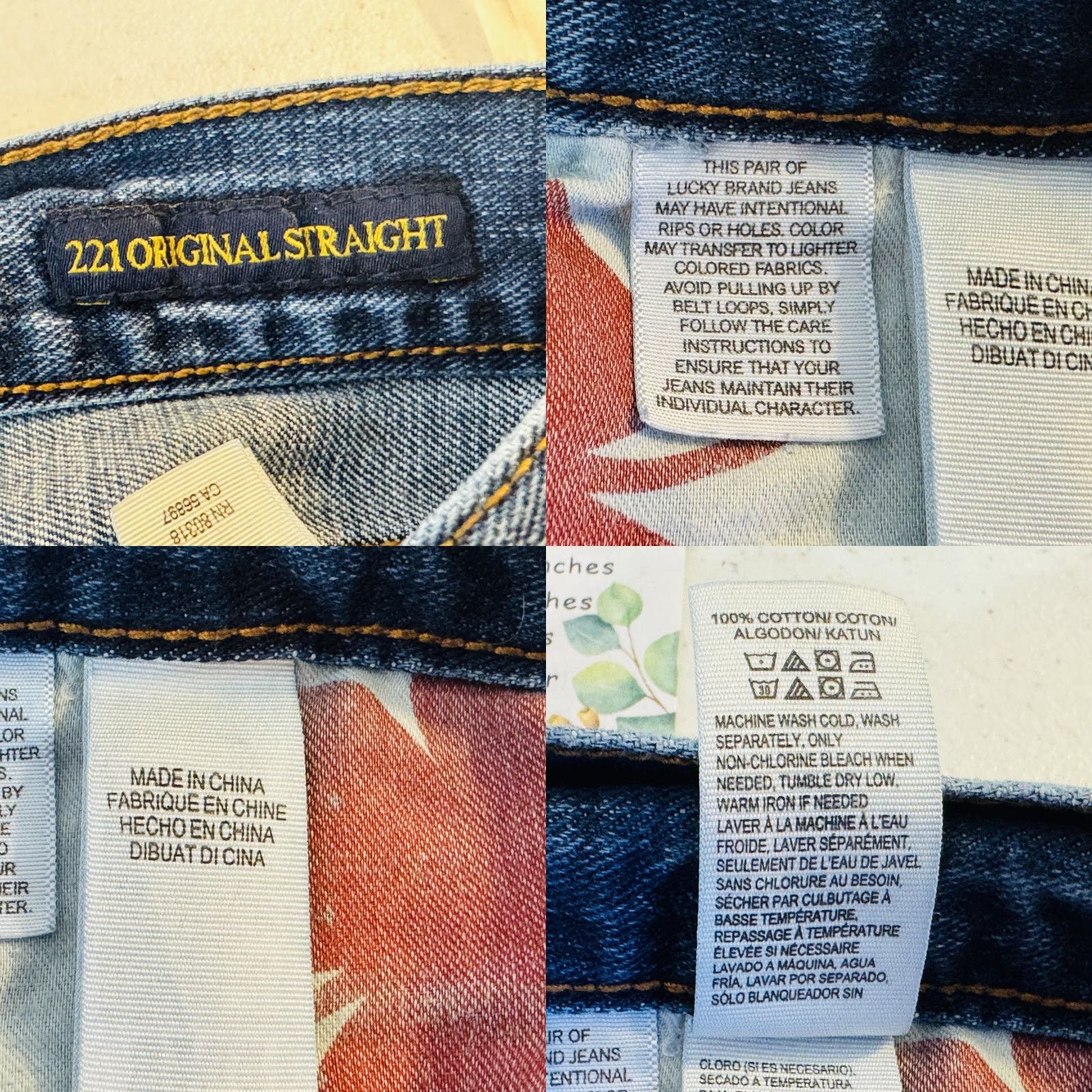 Lucky Brand Lucky Brand 221 Original Straight Jeans Mens 36x34 Blue Light Wash Denim Size US 36 / EU 52 - 8 Thumbnail