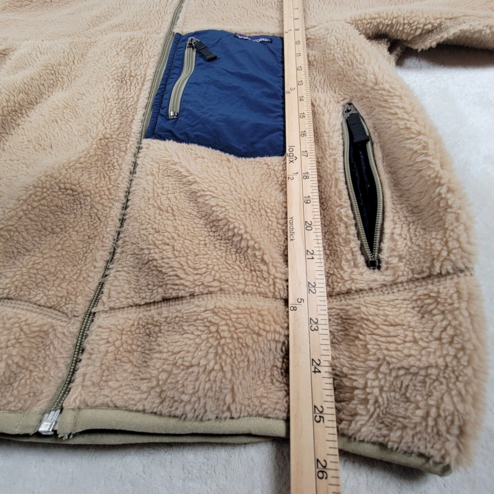 Patagonia Patagonia Jacket Mens M Beige Blue Retro X Rare Sherpa Deep Pile Fleece Zip Windbreaker Zip Pockets Logo Casual Travel Outdoor 90s Womens? Size US M / EU 48-50 / 2 - 6 Thumbnail
