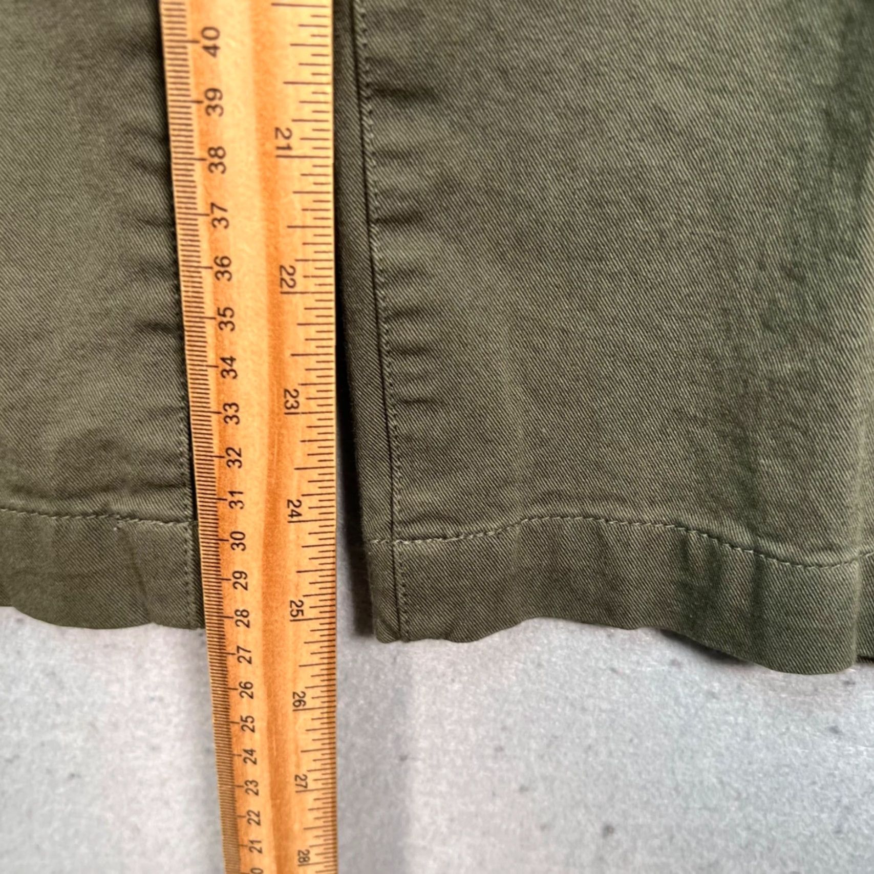 Muji MUJI Womens Small Olive Green Cotton-Blend Wide Leg Chino Pants Shirt? Size 28" / US 6 / IT 42 - 7 Thumbnail