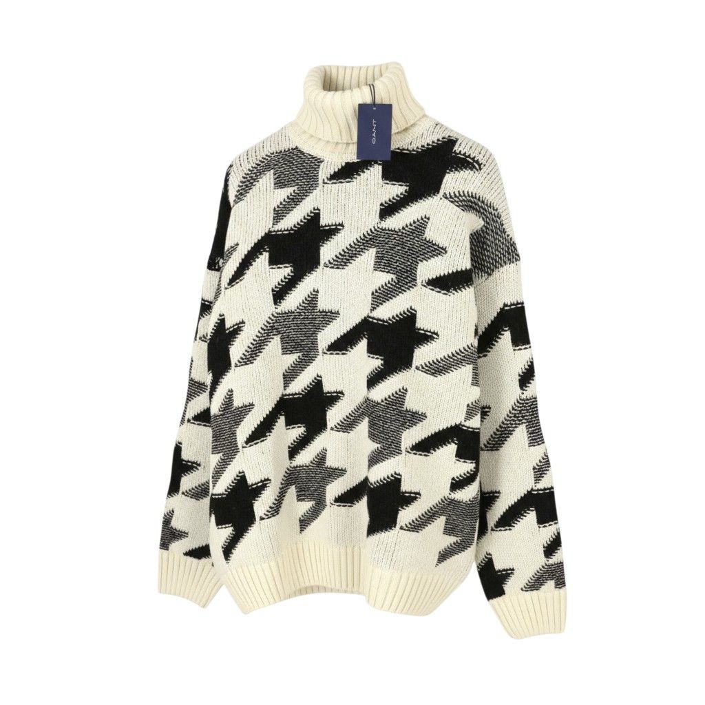 Gant HOUNDSTOOTH ROLLNECK XL Cream Wool Blend Jumper 87246 Size US XL / EU 56 / 4 - 1 Thumbnail