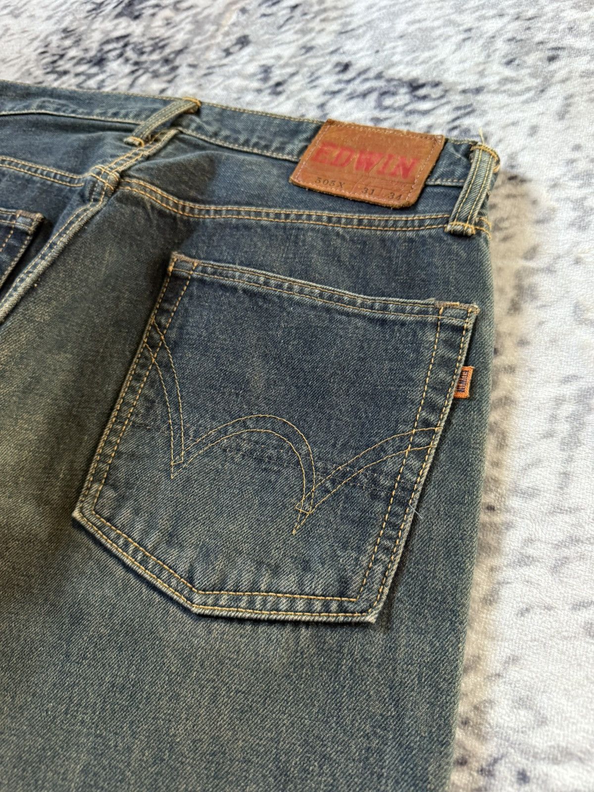 Edwin EDWIN 505 Type 1 OG Mud Wash Selvedge Loose Jeans Size US 30 / EU 46 - 20 Thumbnail
