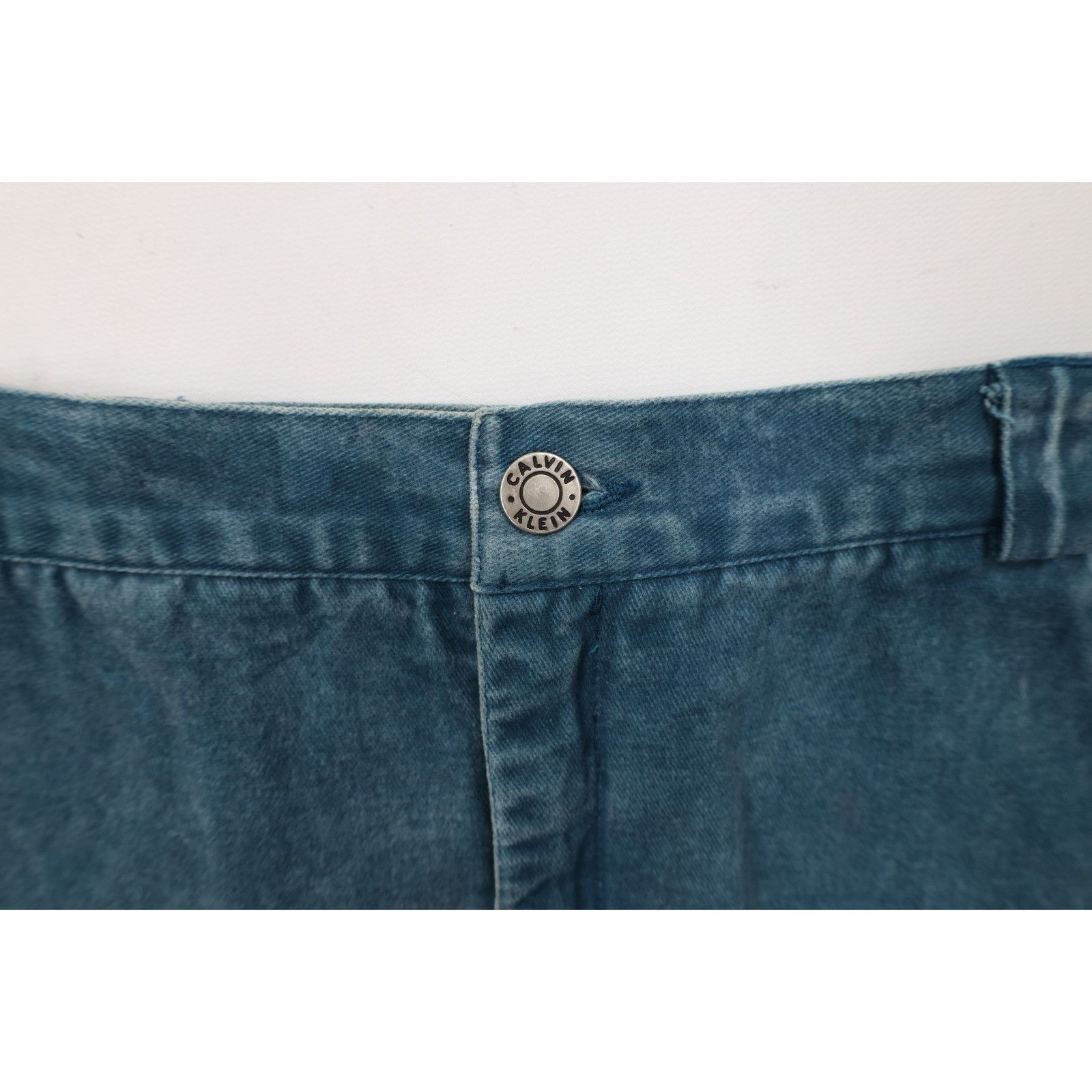 Calvin Klein Vintage 90s Calvin Klein Faded Stonewash Pigment Denim Skirt Size 34" / US 12 / IT 48 - 8 Thumbnail
