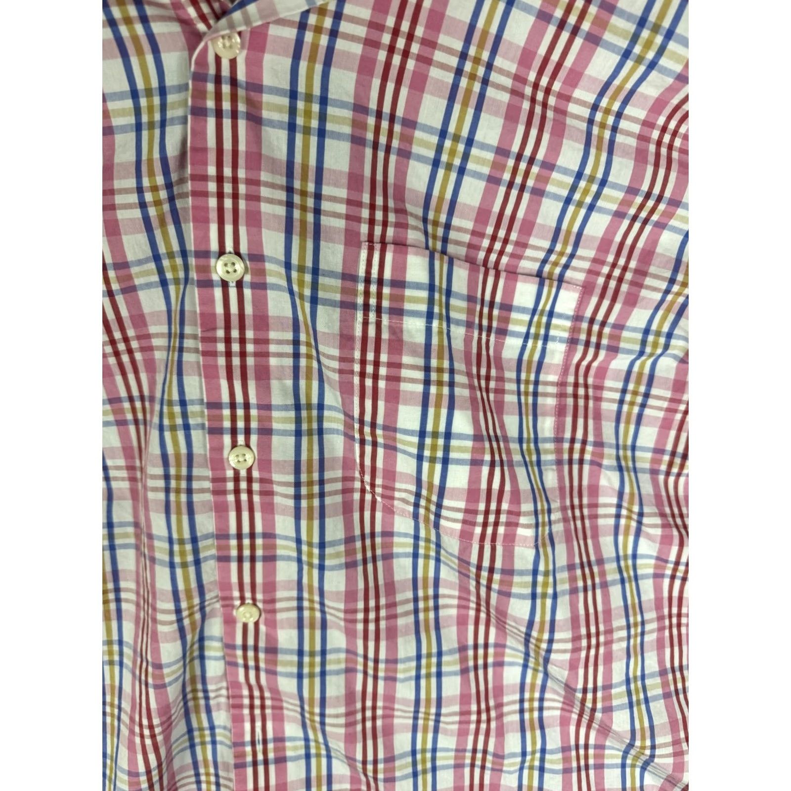 Peter Millar Peter Millar Shirt Mens XL Pink Blue Plaid Button Front Long Sleeve Cotton Size US XL / EU 56 / 4 - 4 Thumbnail