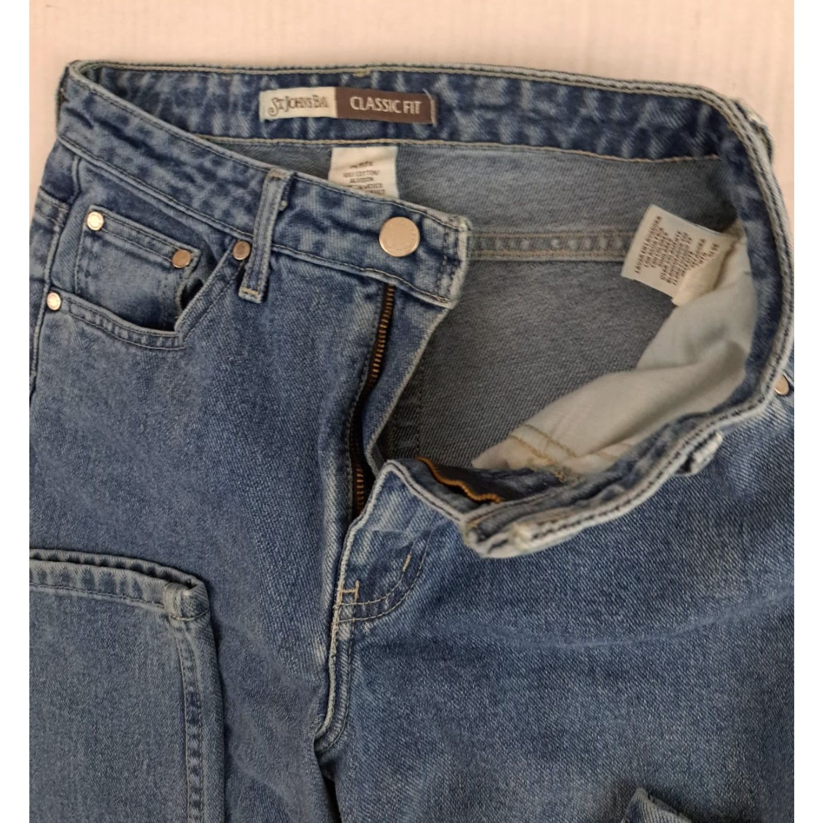 Vintage VINTAGE St. Johns Bay Jeans Woman Petite 4 Medium Blue Denim 5-Pocket Regular Fit Straight Jeans Womens Size 27" / US 4 / IT 40 - 4 Thumbnail