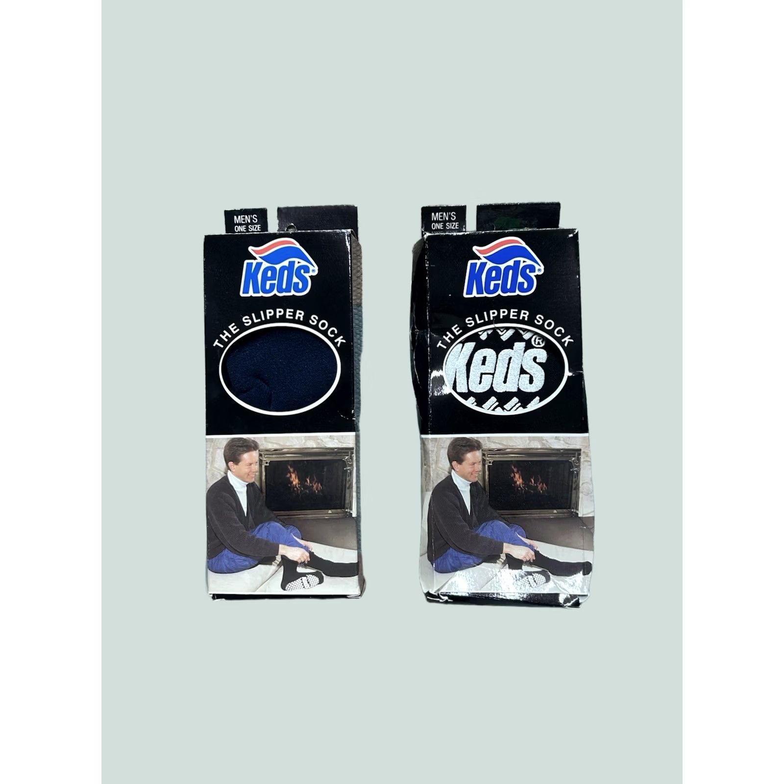 Keds VINTAGE Keds Slipper Socks OSFA Men Black 2 Pack Traction Sole 1980s Socks, Shoes & Accessories? Size ONE SIZE - 1 Thumbnail