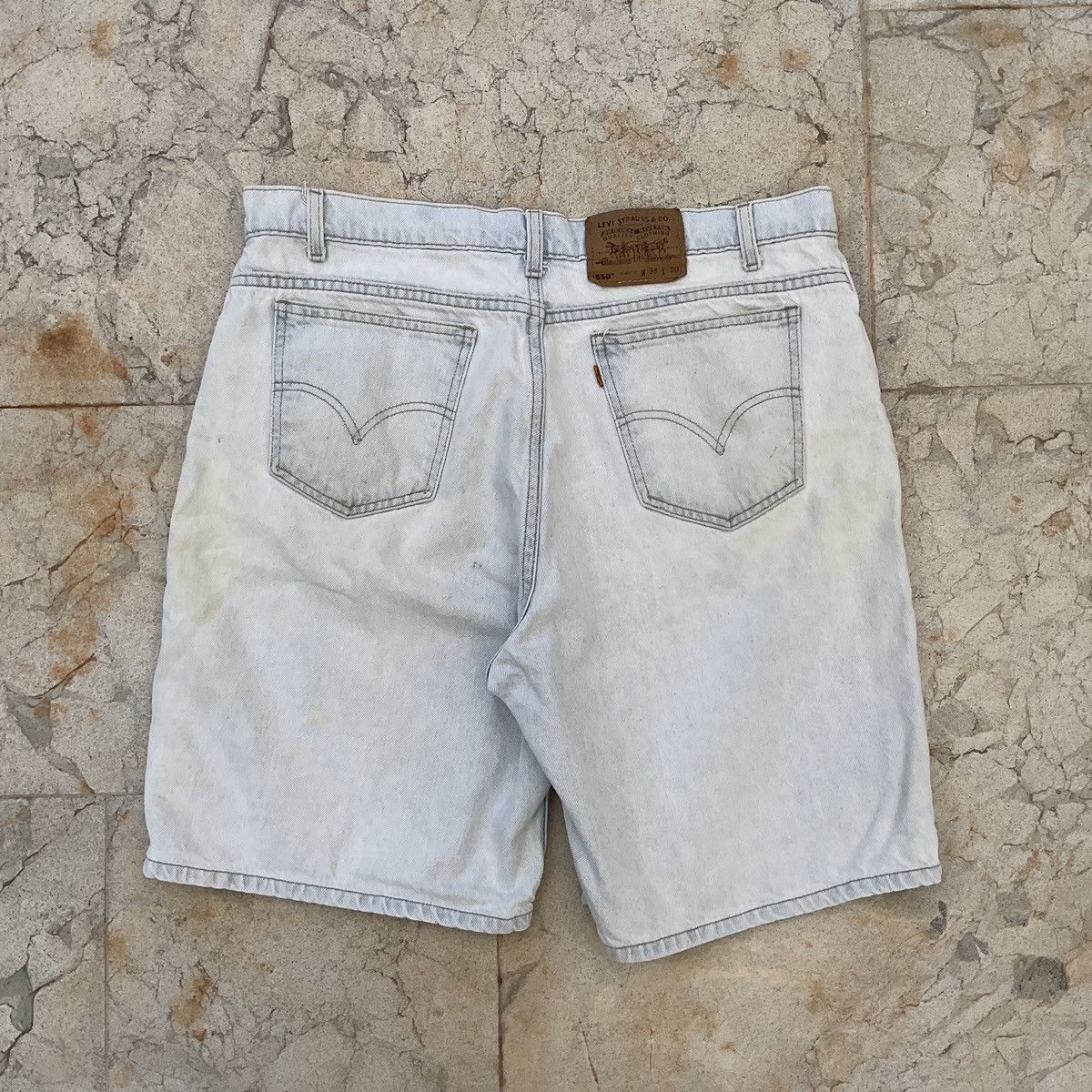 Levi's × Vintage Vintage 80s Levi's Made In USA 550 Orange Tabs Denim Shorts Size US 38 / EU 54 - 10 Thumbnail