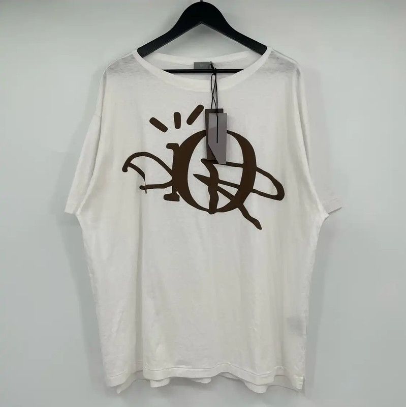 Dior Dior Summer White Cotton Short Sleeve T-Shirt 0089 Size US XL / EU 56 / 4 - 1 Thumbnail