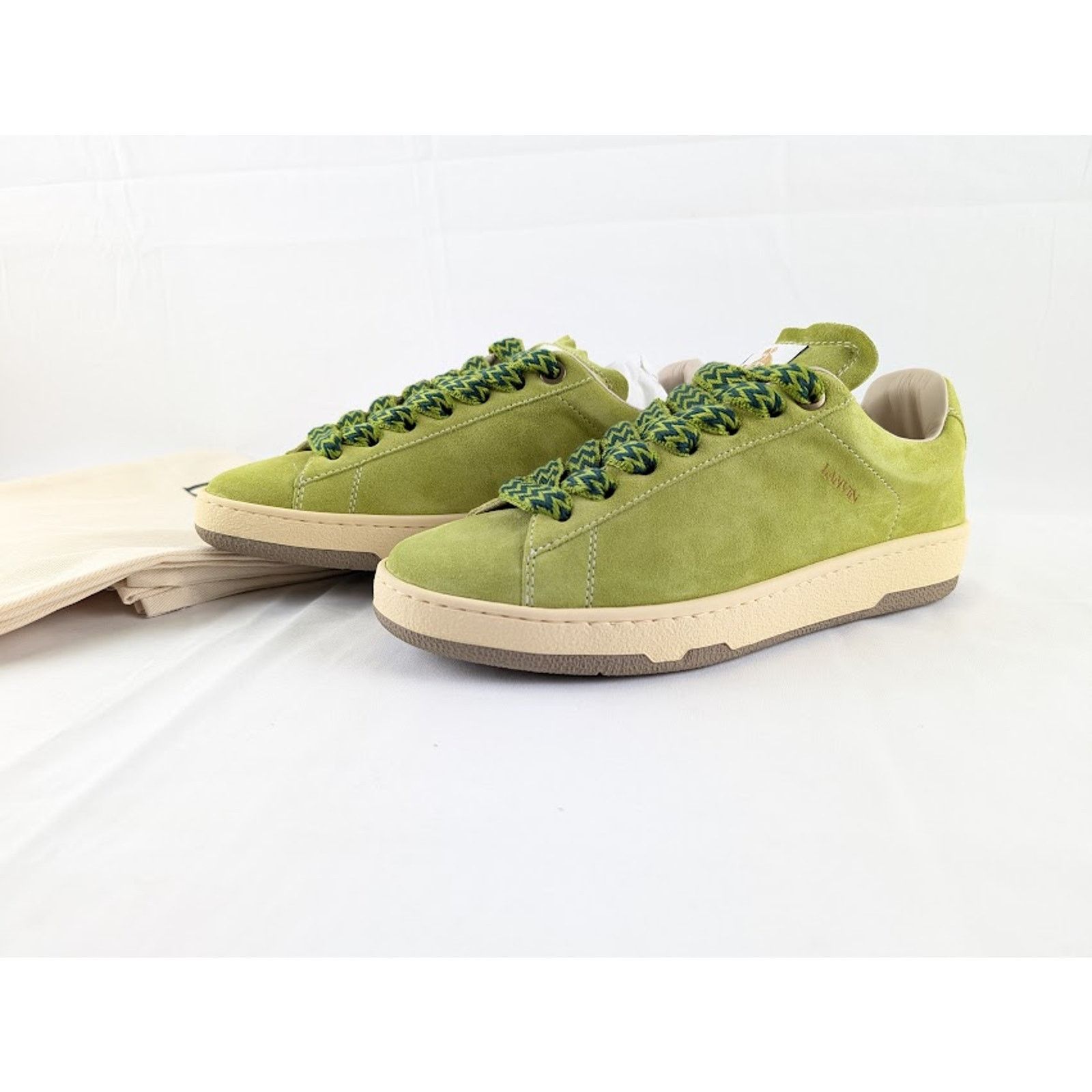 Lanvin o1rshd1 Lite Curb Low Top Sneakers in Asinth Green Size US 8 / EU 41 - 11 Thumbnail