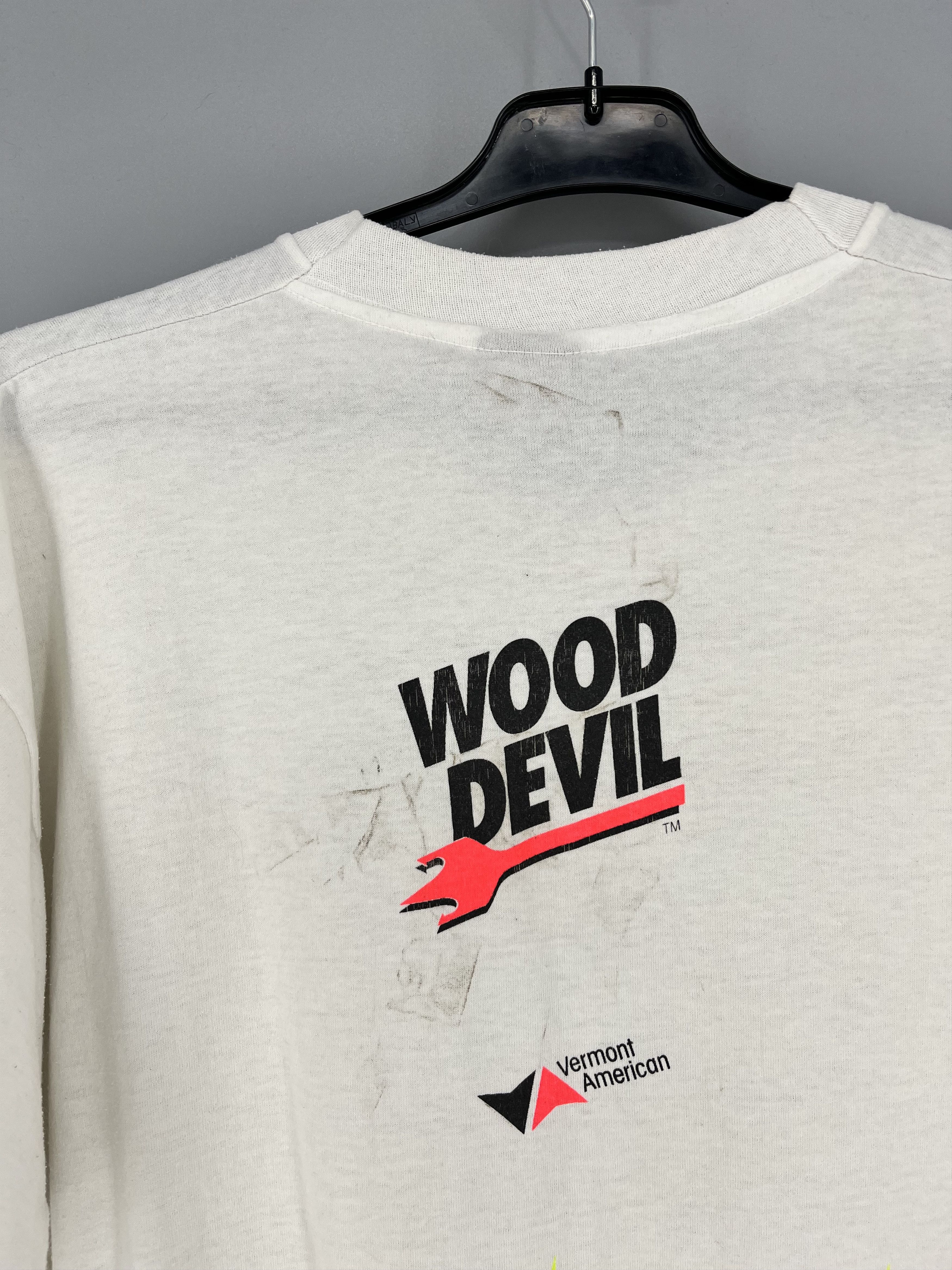 Band Tees Vintage 90s The Devil Made Me Do It Graphic WOOD DEVIL Size US XL / EU 56 / 4 - 13 Thumbnail