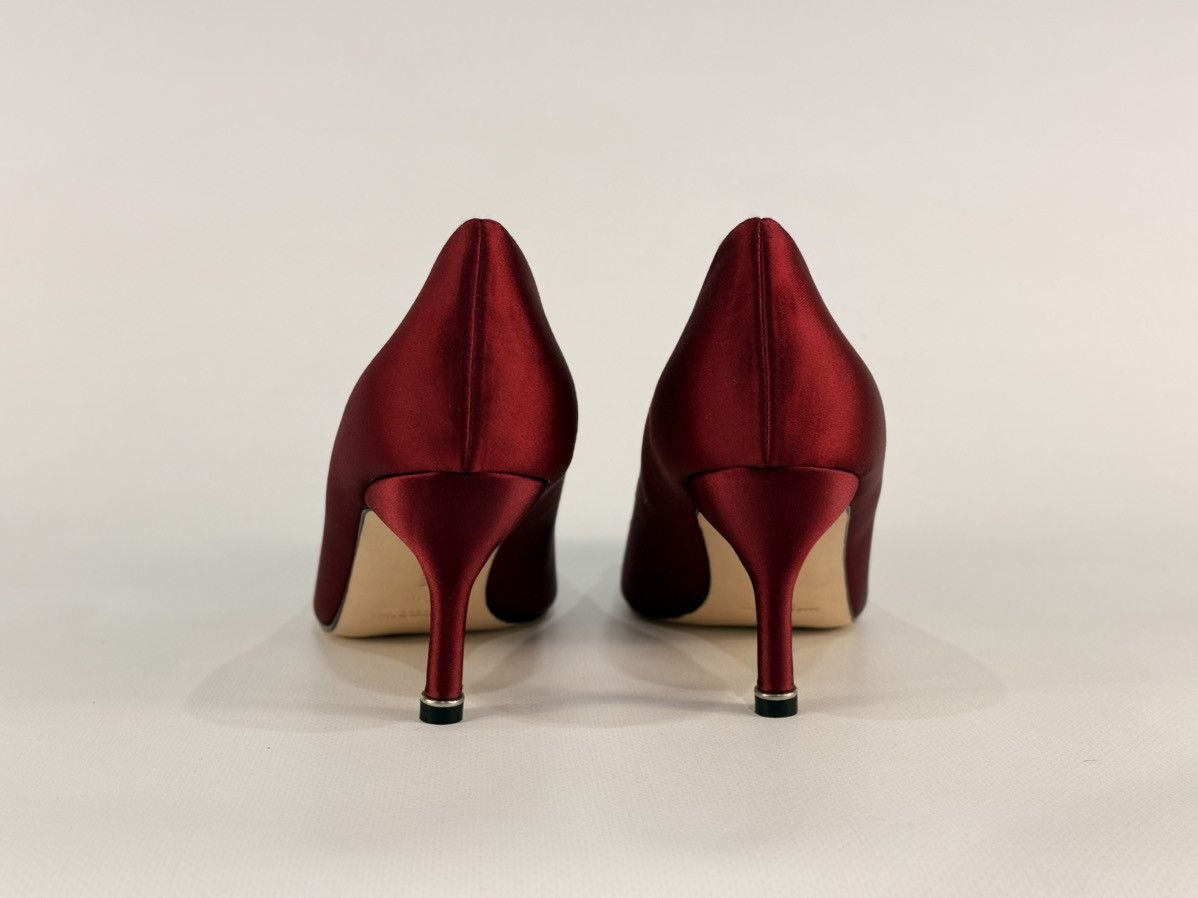 Manolo Blahnik Manolo Blahnik Hangisi 70 Burgundy Satin Pumps Size 39 Size US 9 / IT 39 - 8 Thumbnail